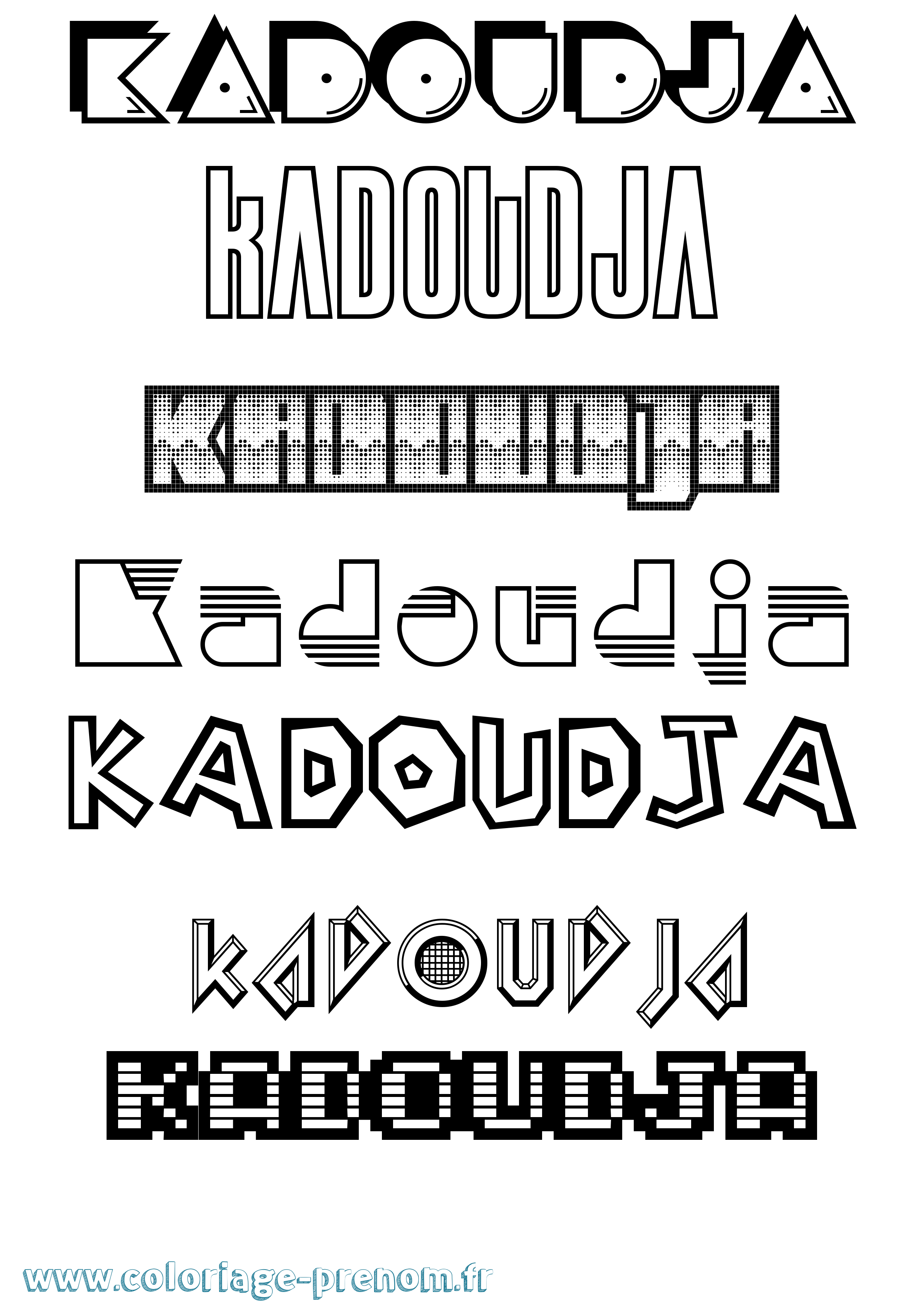 Coloriage Kadoudja Jeux Vidéos Coloriage prénom Kadoudja Jeux Vidéos