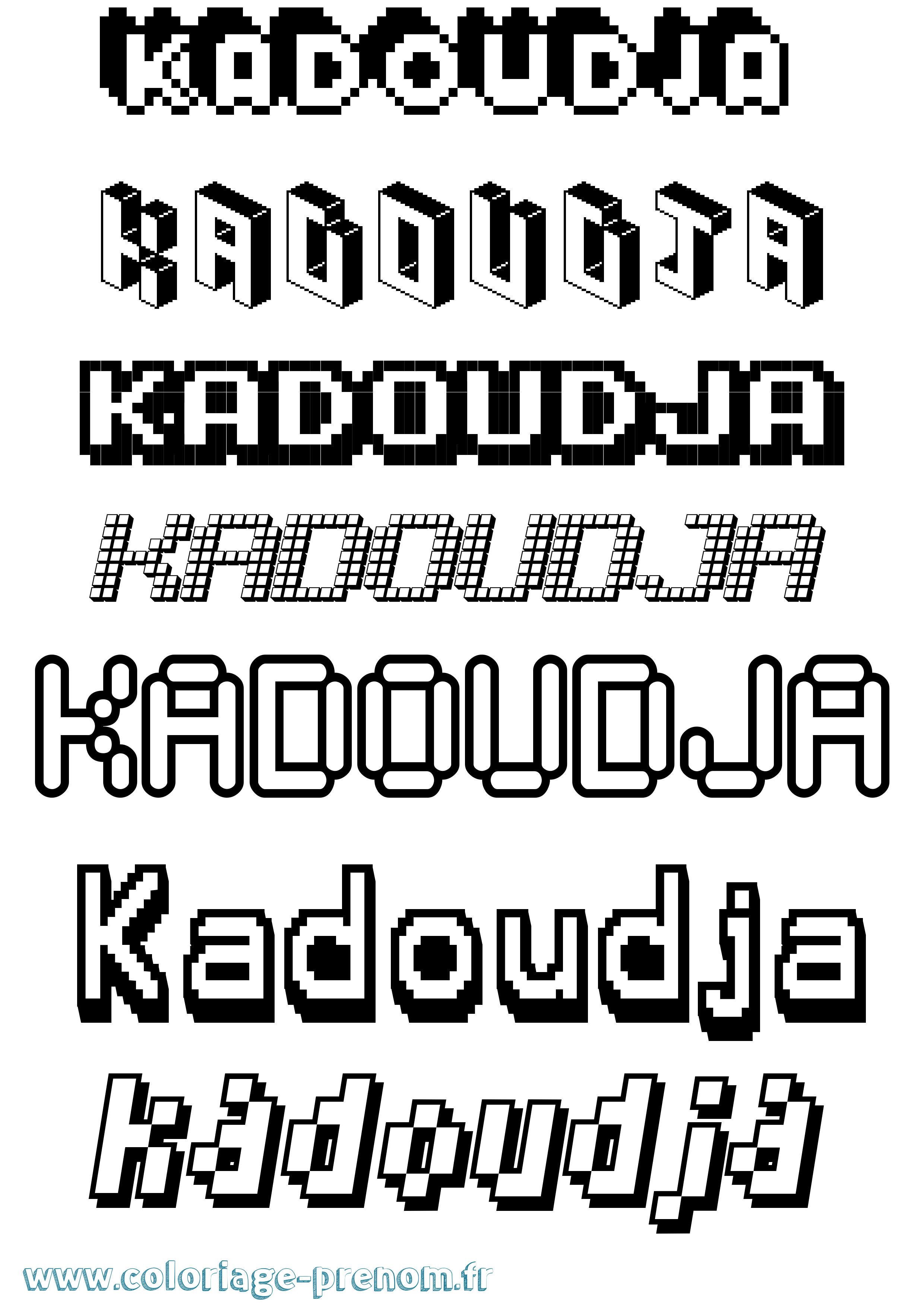 Coloriage Kadoudja Pixel Coloriage prénom Kadoudja Pixel