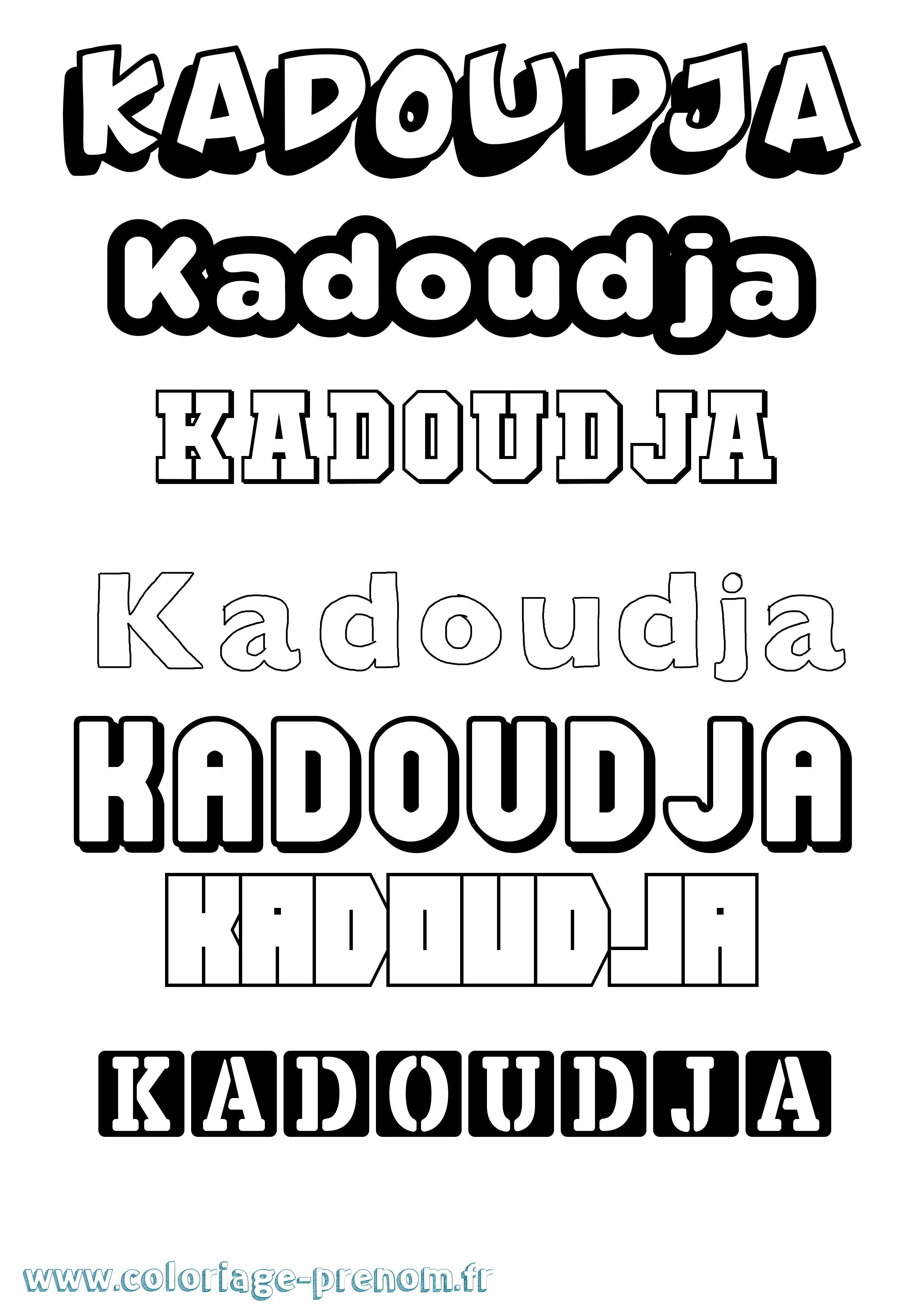 Coloriage Kadoudja Simple Coloriage prénom Kadoudja Simple