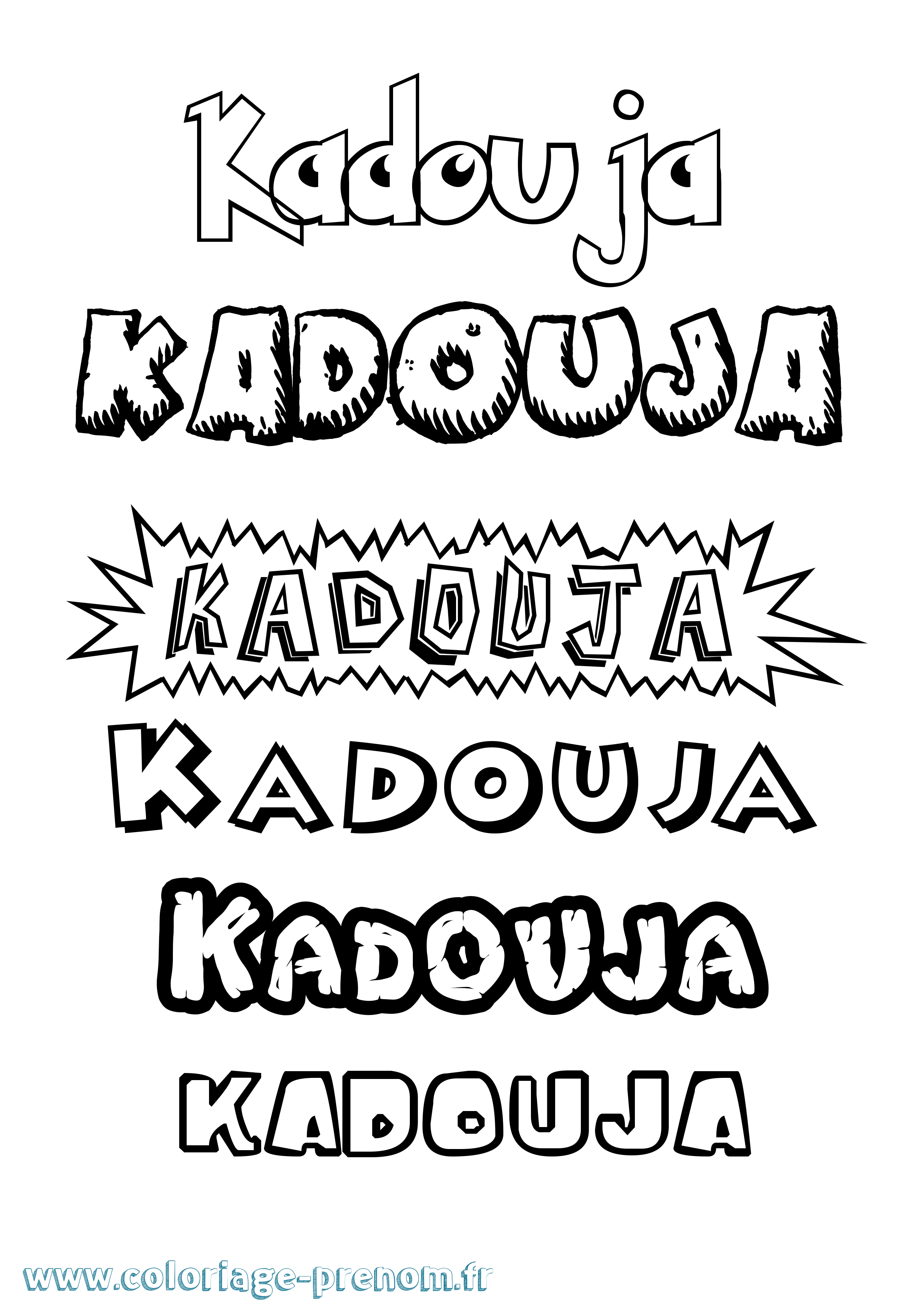 Coloriage Kadouja Dessin Animé Coloriage prénom Kadouja Dessin Animé