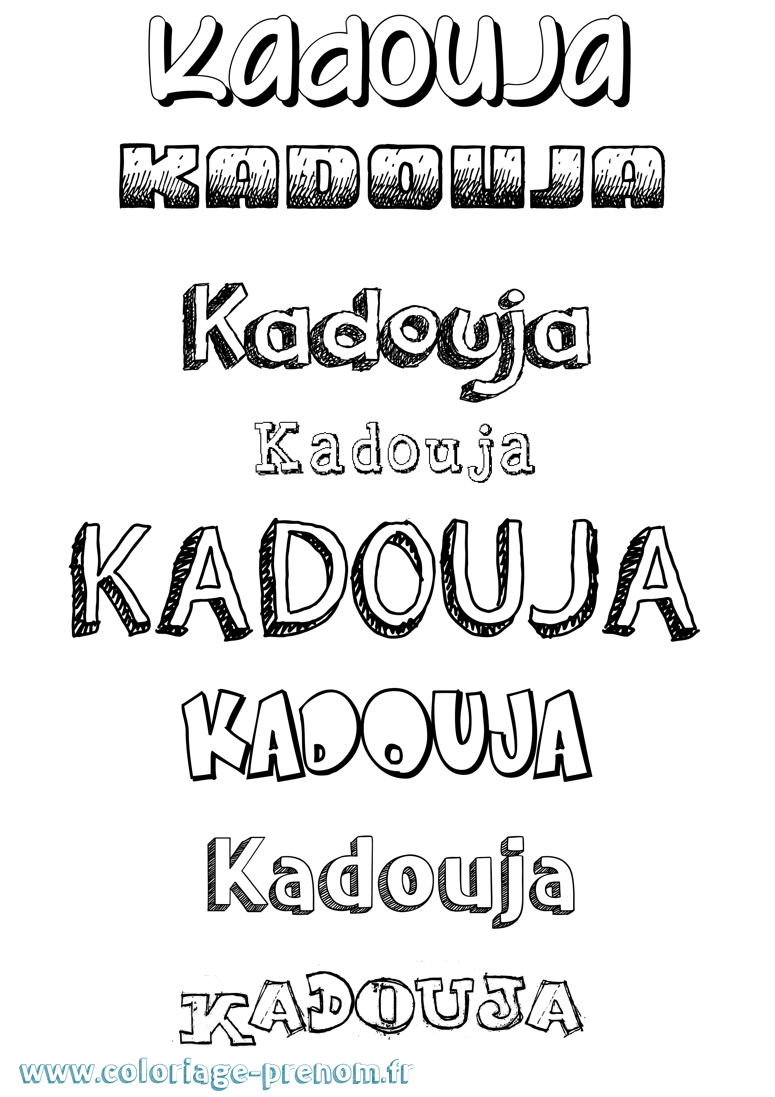 Coloriage Kadouja Dessiné Coloriage prénom Kadouja Dessiné