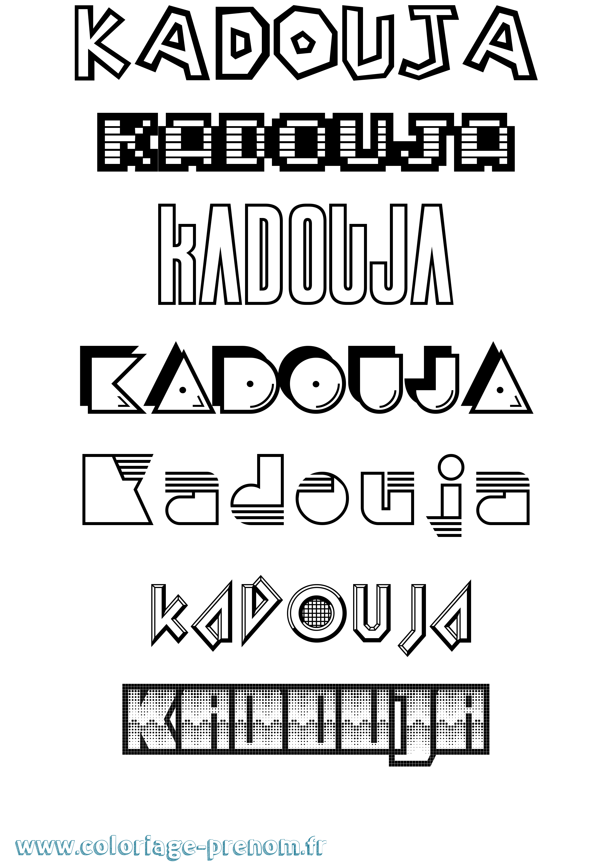 Coloriage Kadouja Jeux Vidéos Coloriage prénom Kadouja Jeux Vidéos
