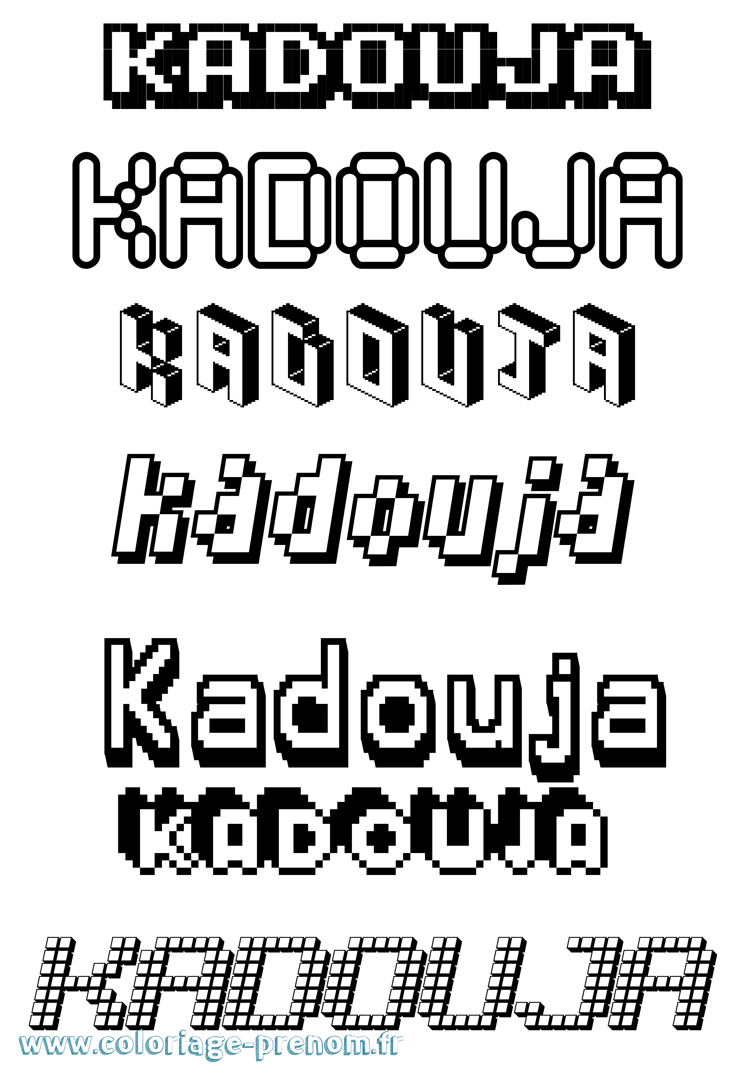 Coloriage Kadouja Pixel Coloriage prénom Kadouja Pixel