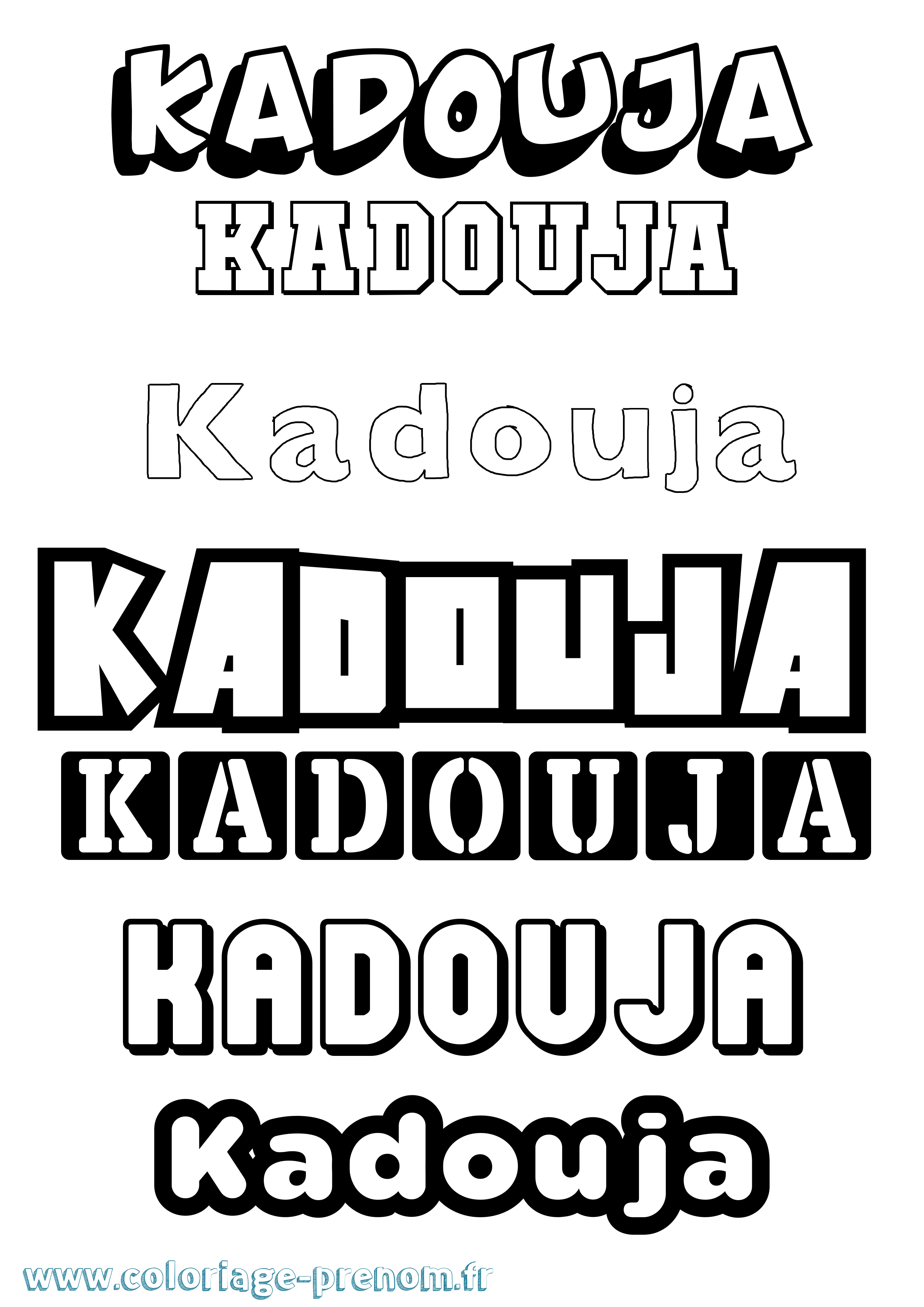 Coloriage Kadouja Simple Coloriage prénom Kadouja Simple
