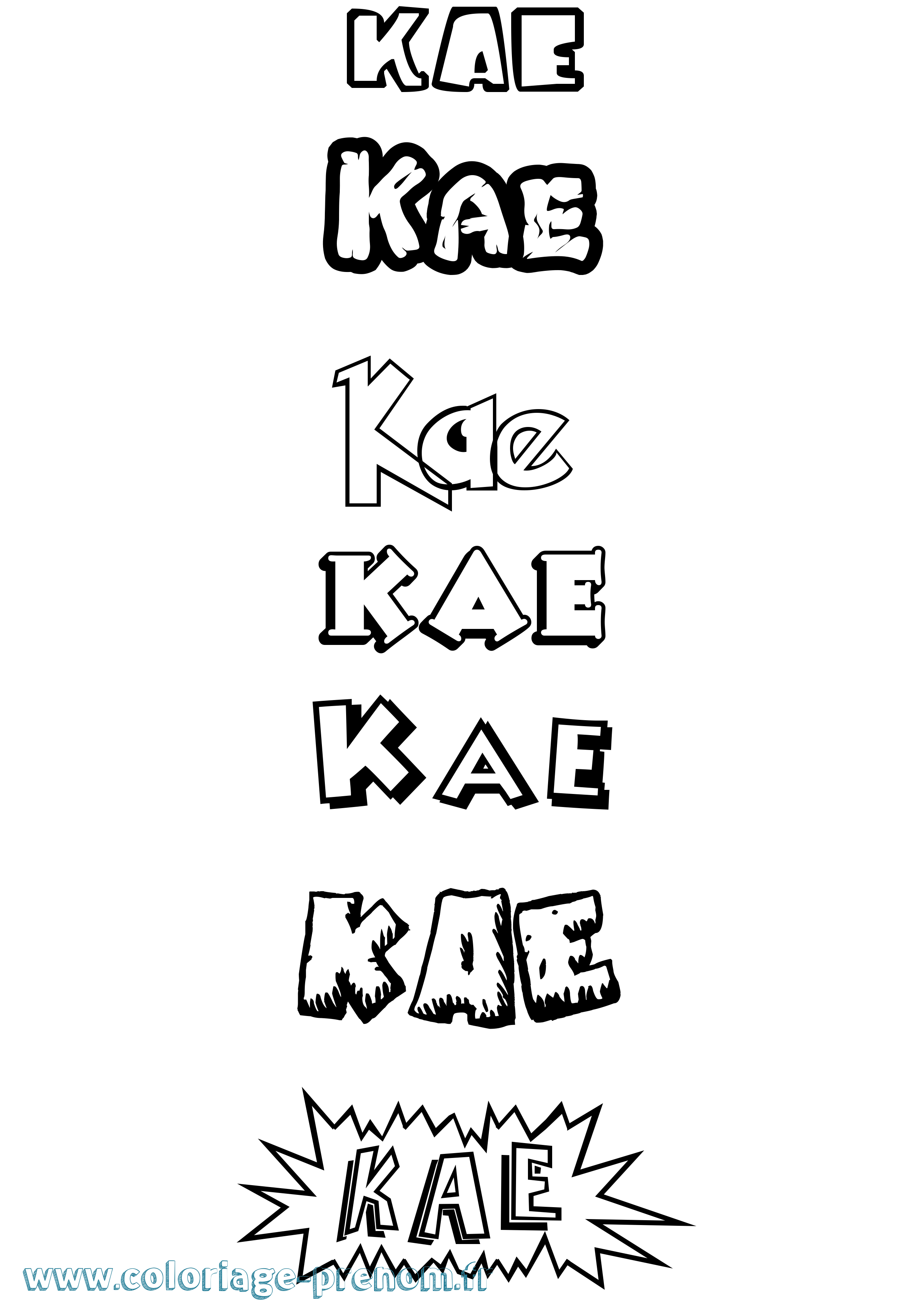 Coloriage Kae Dessin Animé Coloriage prénom Kae Dessin Animé