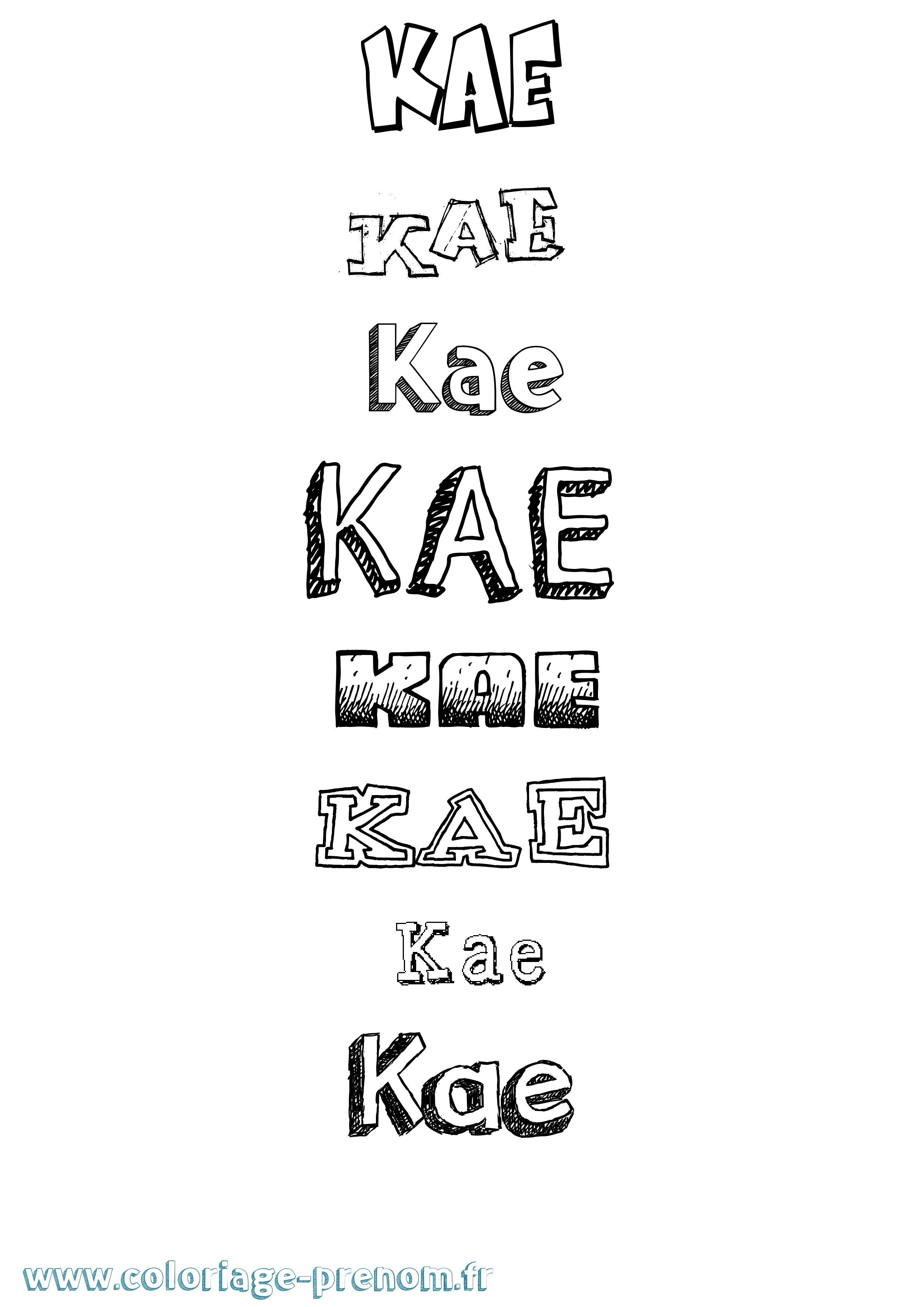 Coloriage Kae Dessiné Coloriage prénom Kae Dessiné