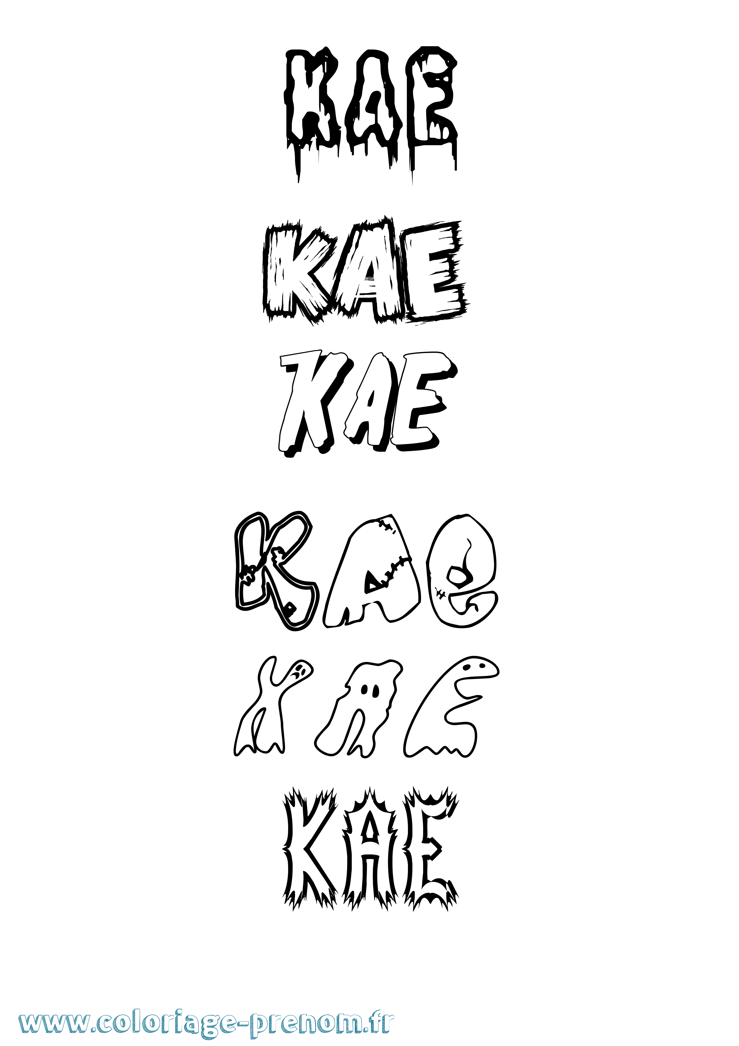Coloriage Kae Frisson Coloriage prénom Kae Frisson