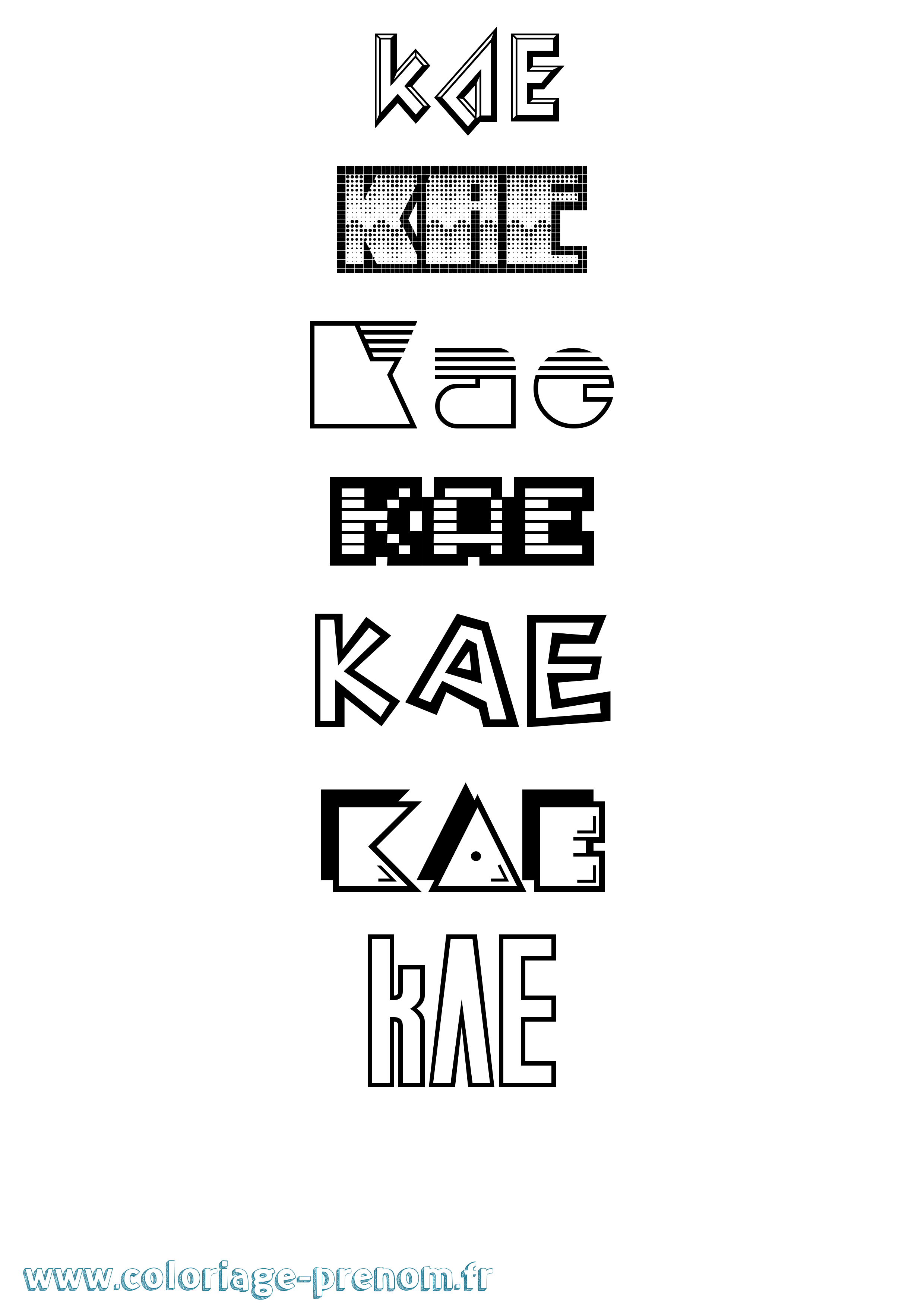 Coloriage Kae Jeux Vidéos Coloriage prénom Kae Jeux Vidéos