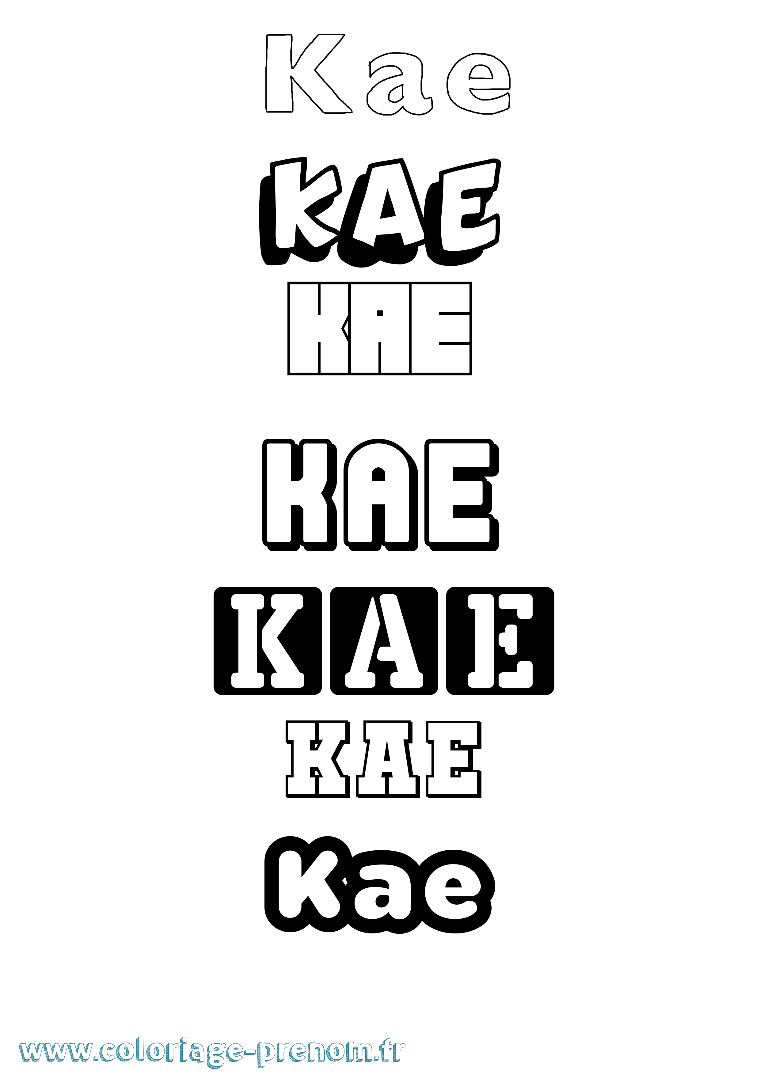 Coloriage Kae Simple Coloriage prénom Kae Simple