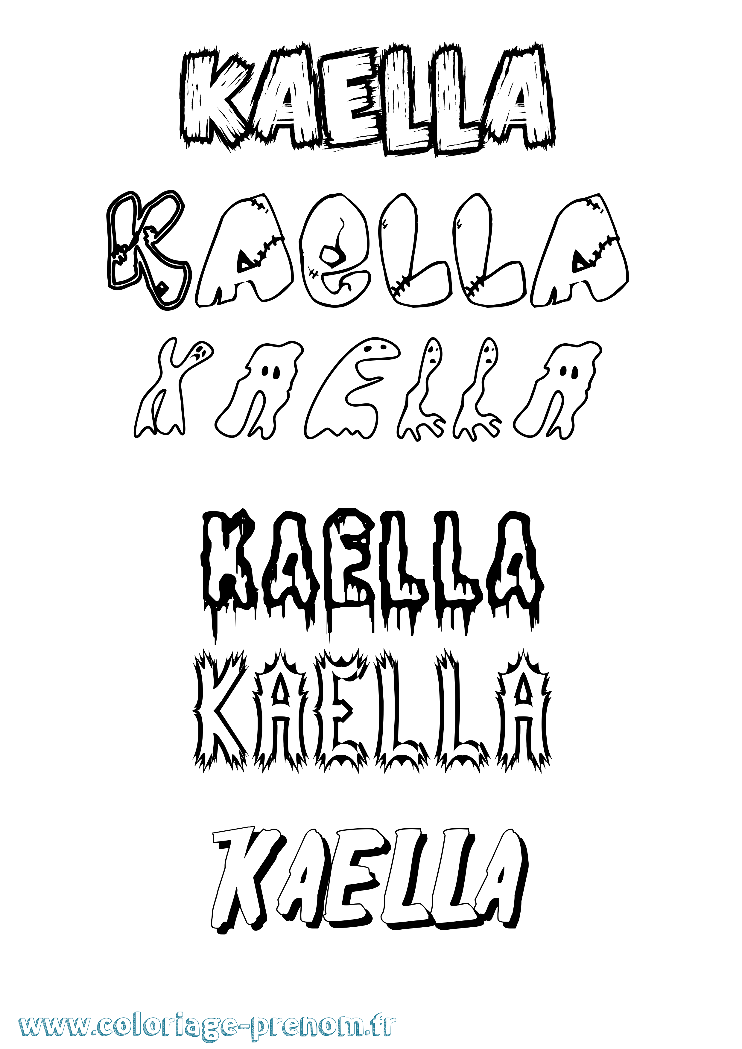 Coloriage Kaella Frisson Coloriage prénom Kaella Frisson