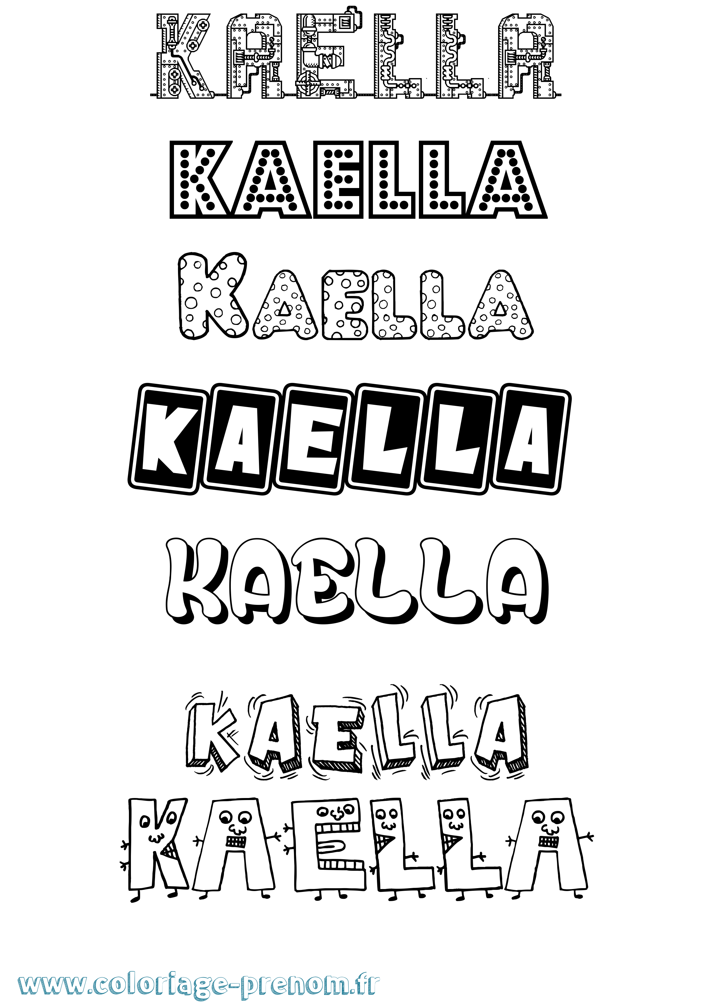 Coloriage Kaella Fun Coloriage prénom Kaella Fun
