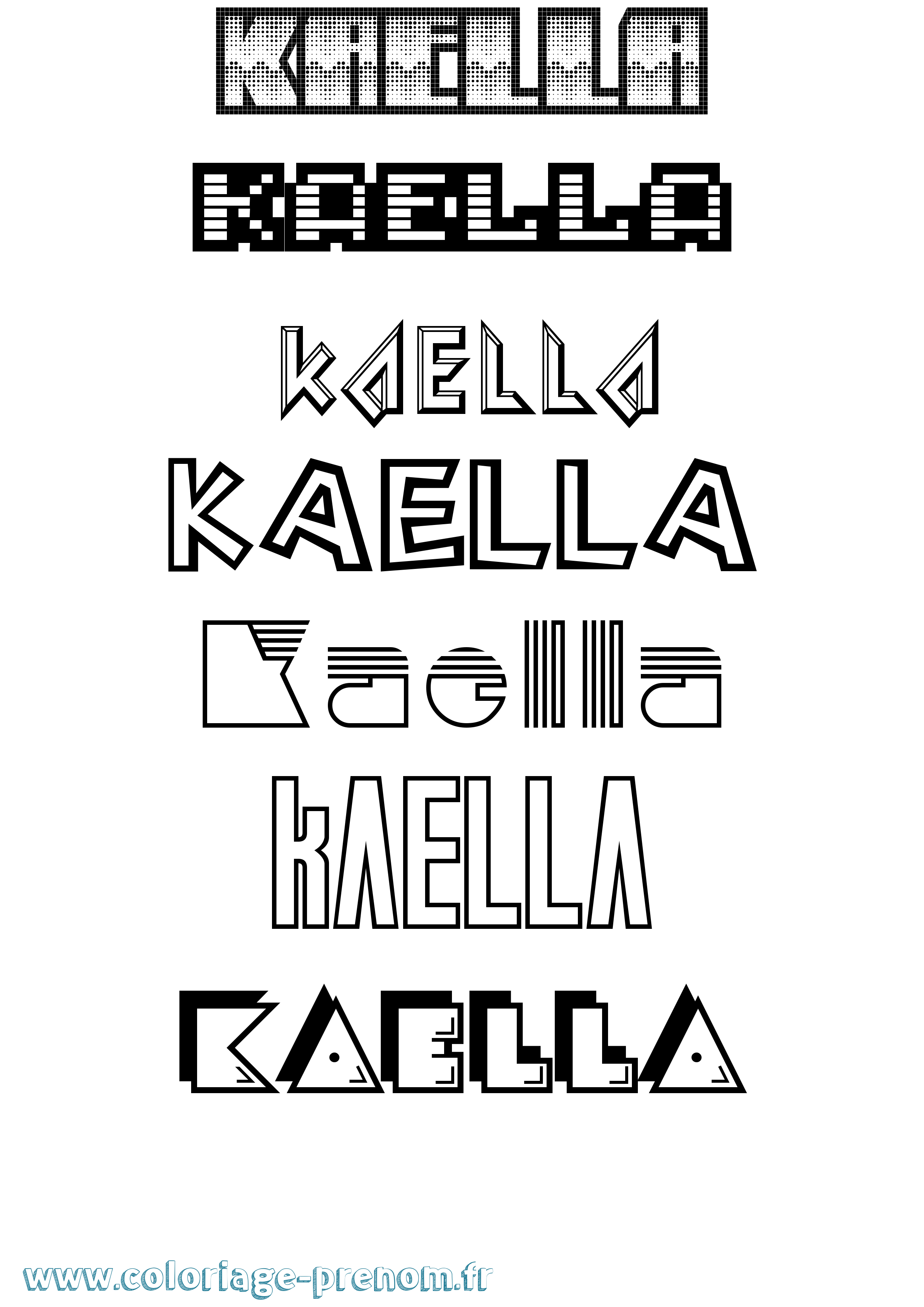 Coloriage Kaella Jeux Vidéos Coloriage prénom Kaella Jeux Vidéos