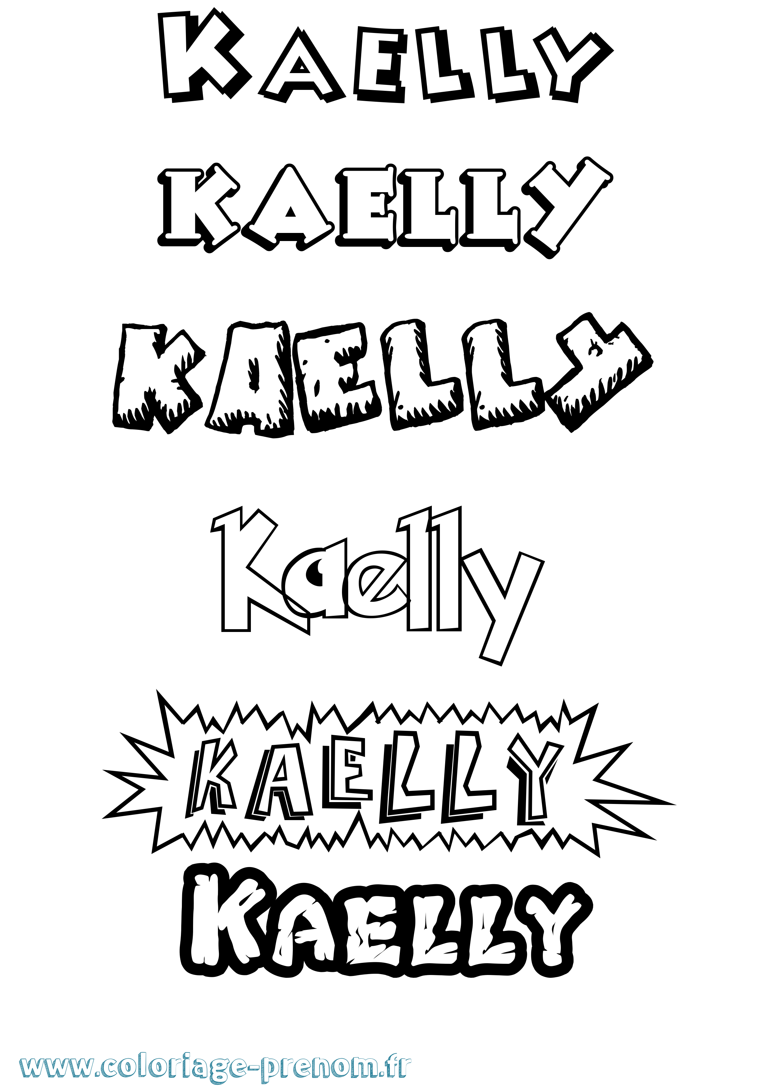 Coloriage Kaelly Dessin Animé Coloriage prénom Kaelly Dessin Animé