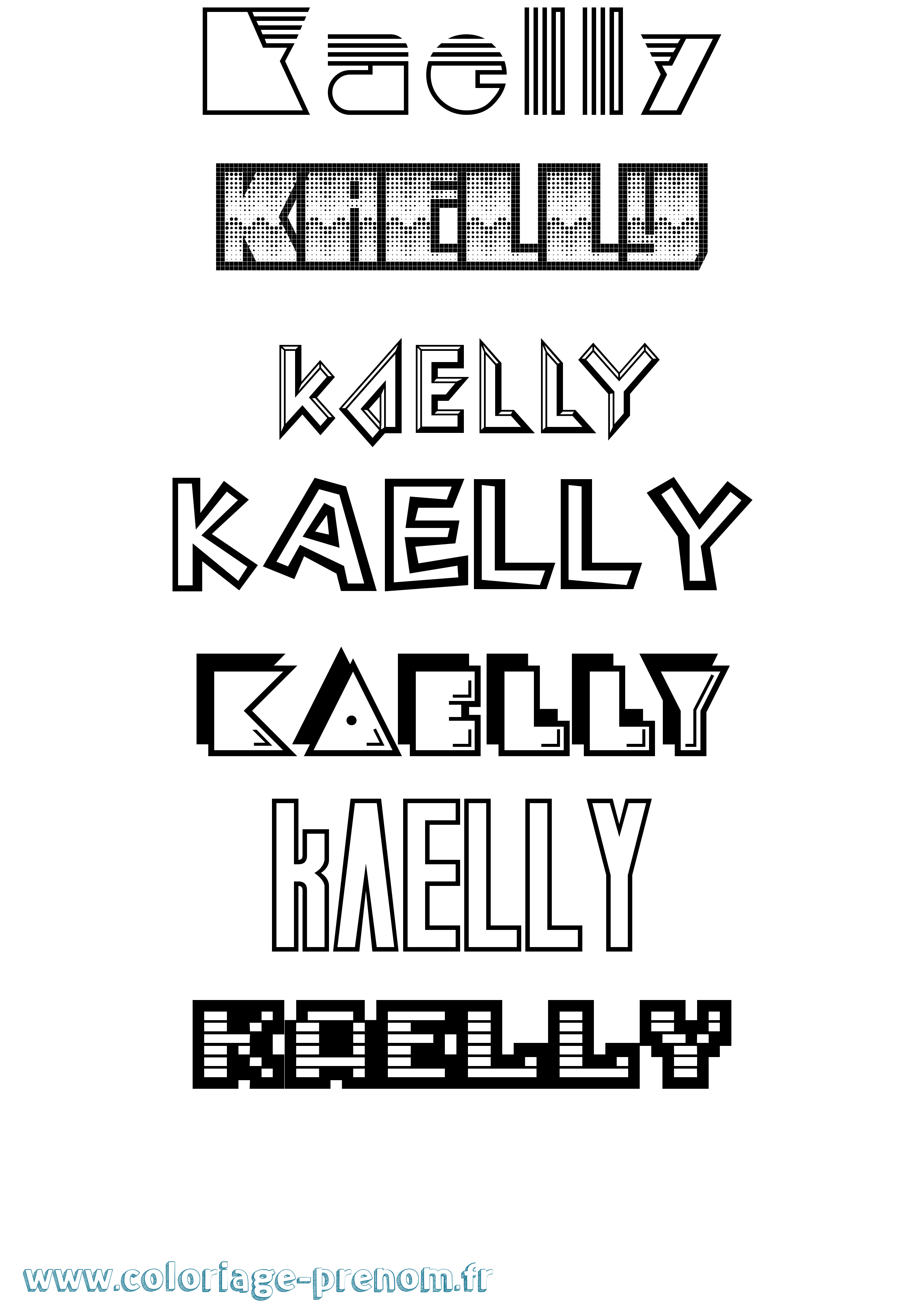 Coloriage Kaelly Jeux Vidéos Coloriage prénom Kaelly Jeux Vidéos