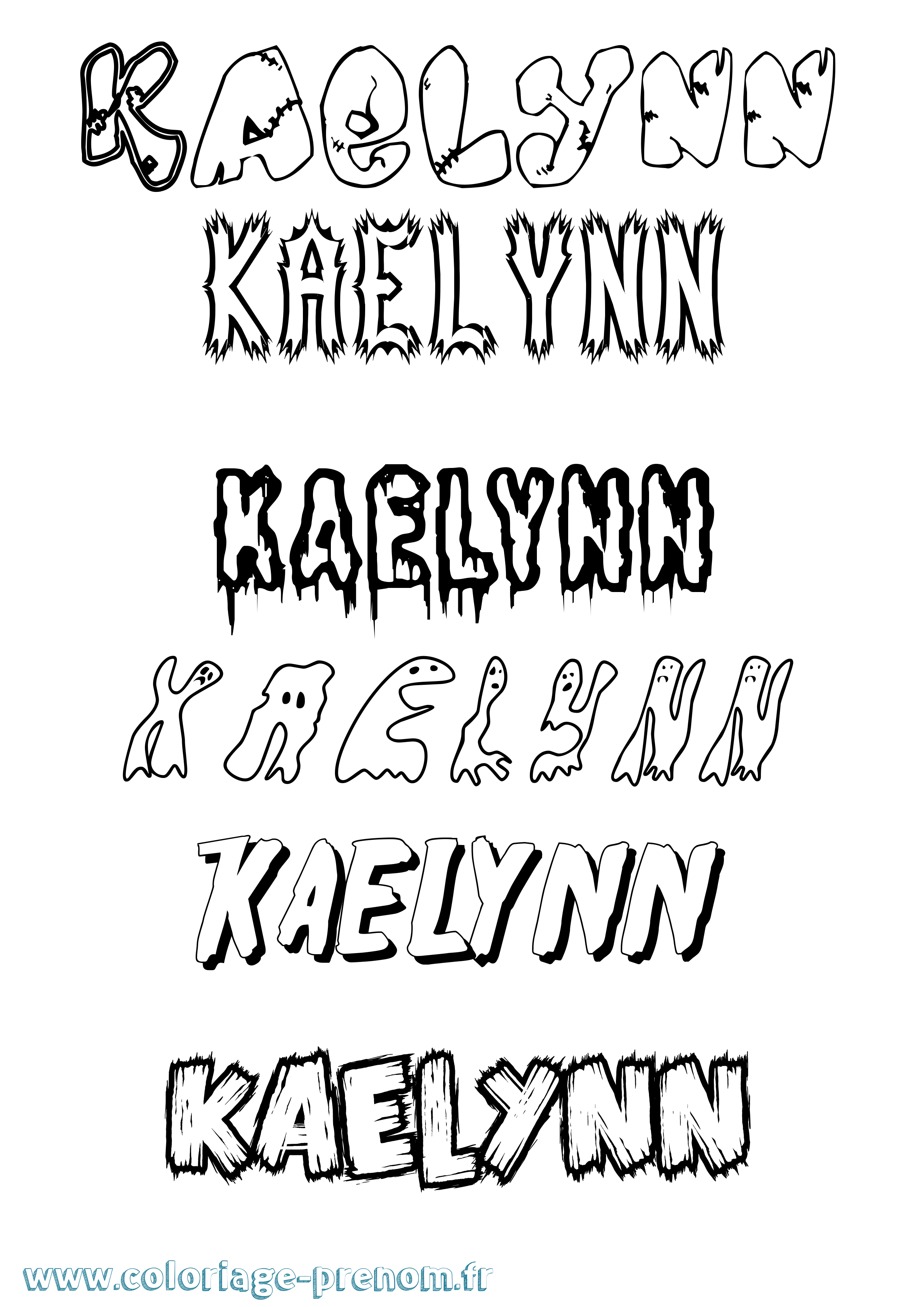 Coloriage Kaelynn Frisson Coloriage prénom Kaelynn Frisson