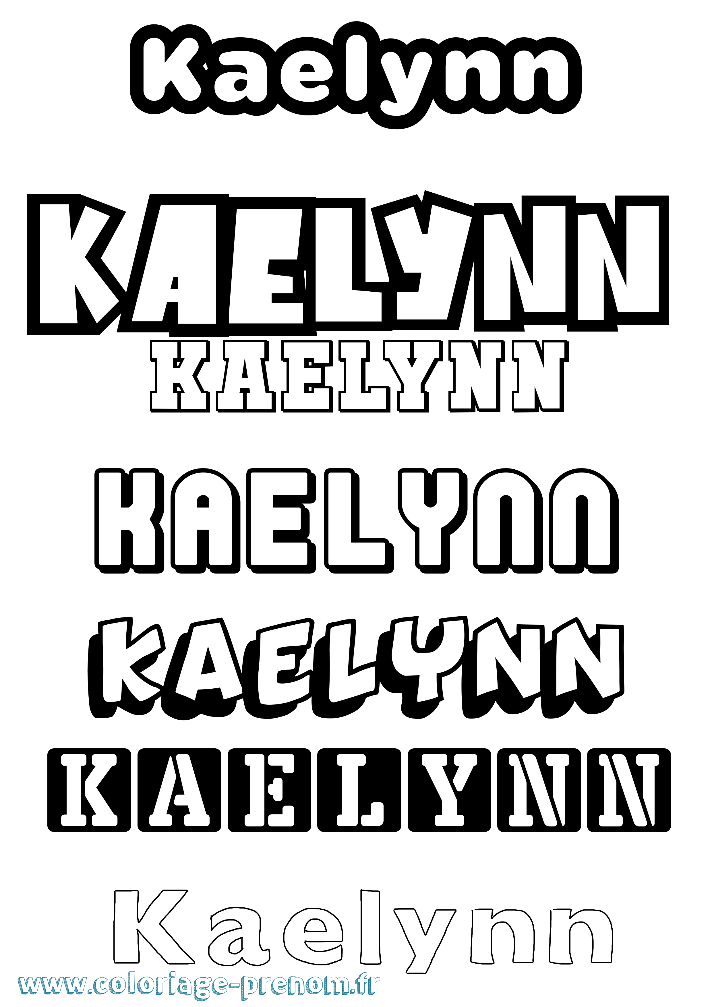 Coloriage Kaelynn Simple Coloriage prénom Kaelynn Simple