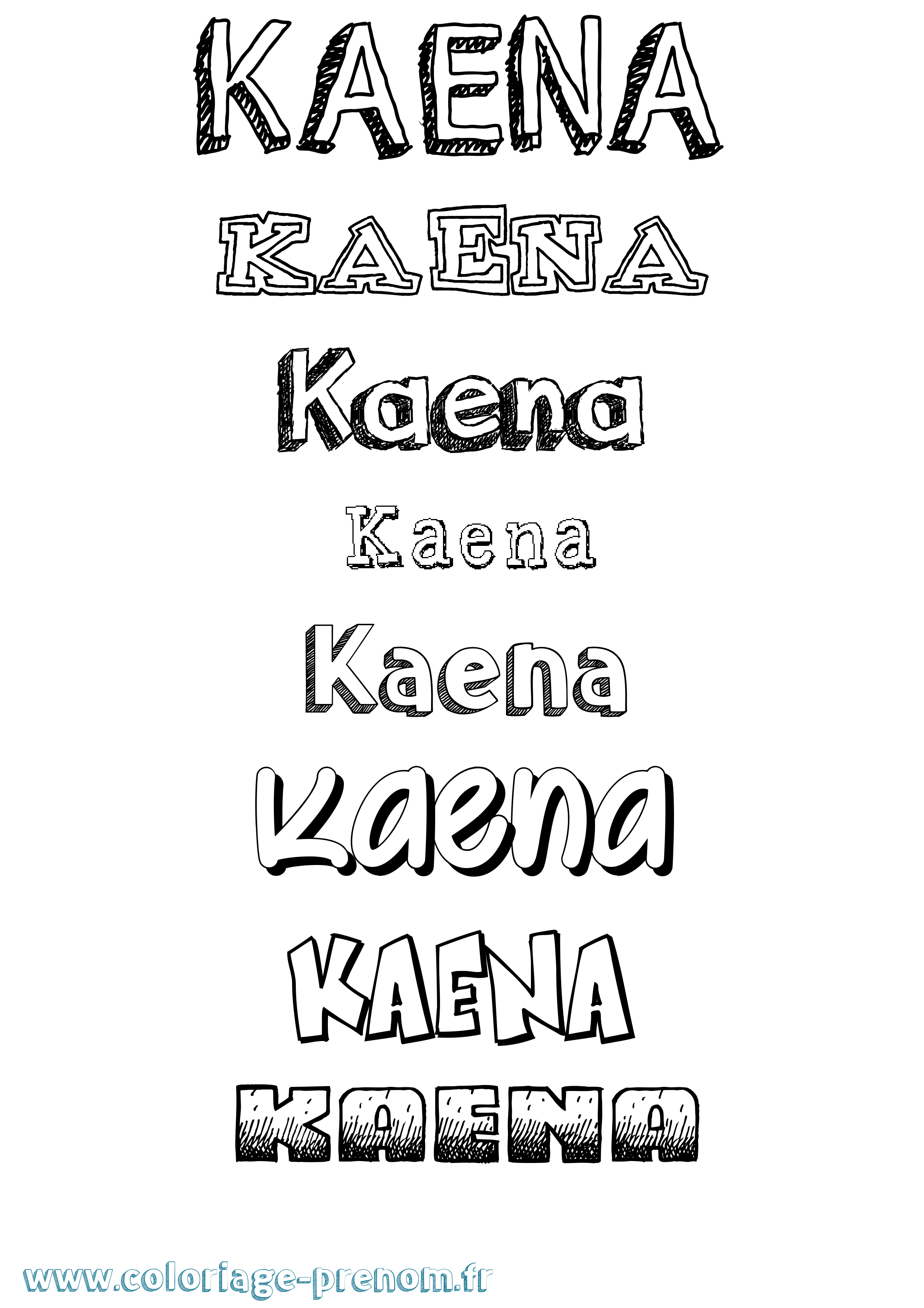 Coloriage Kaena Dessiné Coloriage prénom Kaena Dessiné