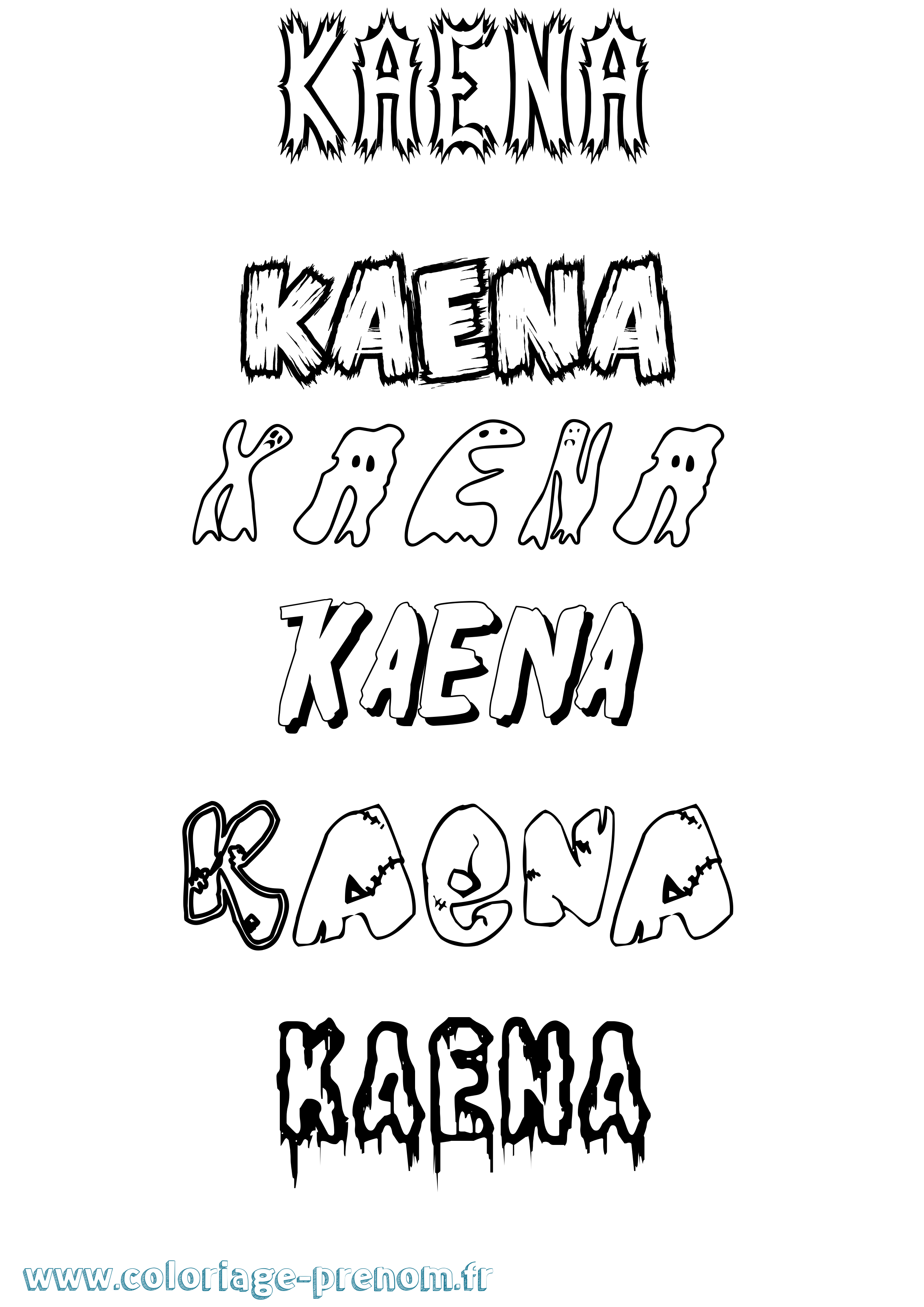 Coloriage Kaena Frisson Coloriage prénom Kaena Frisson