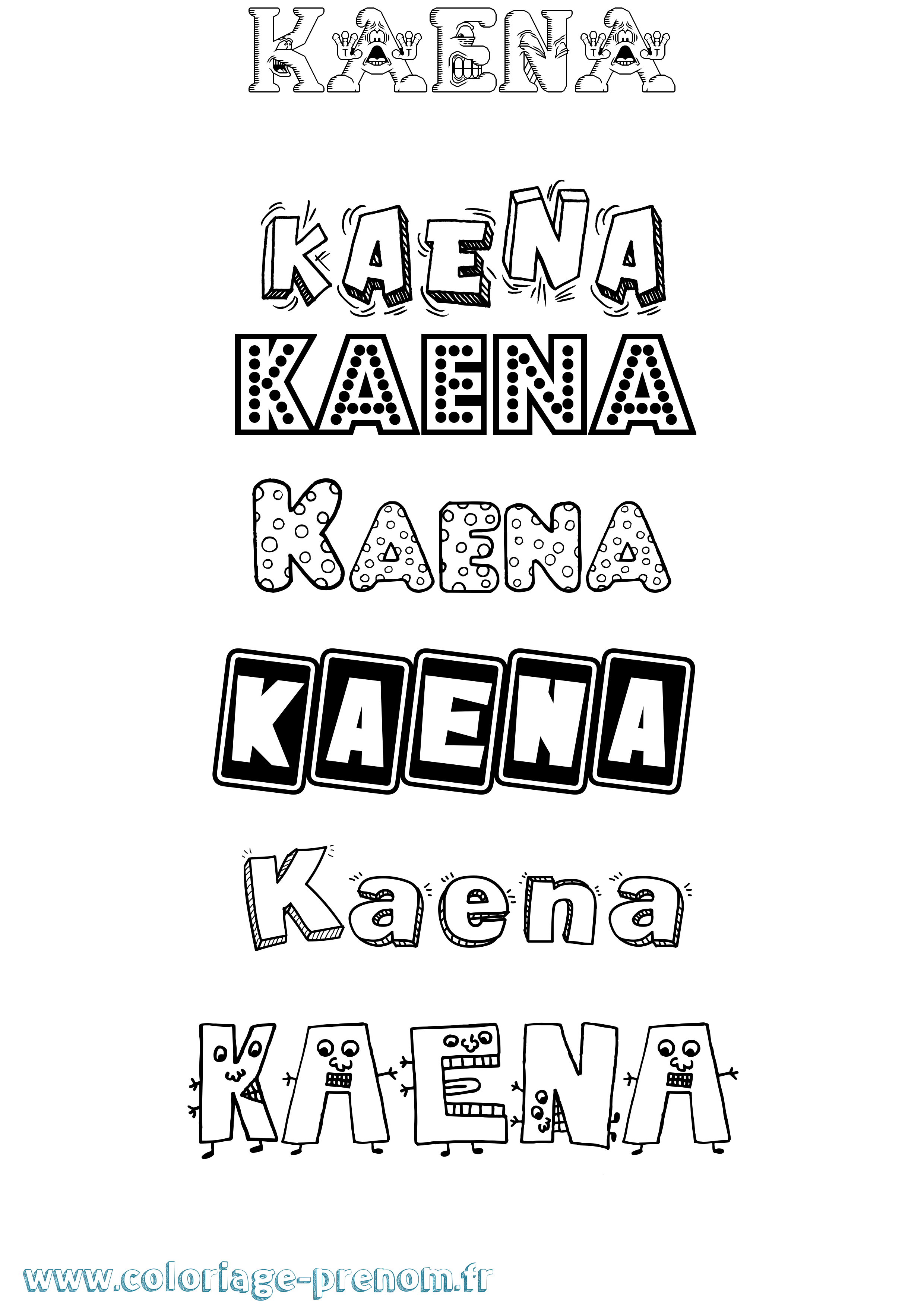 Coloriage Kaena Fun Coloriage prénom Kaena Fun