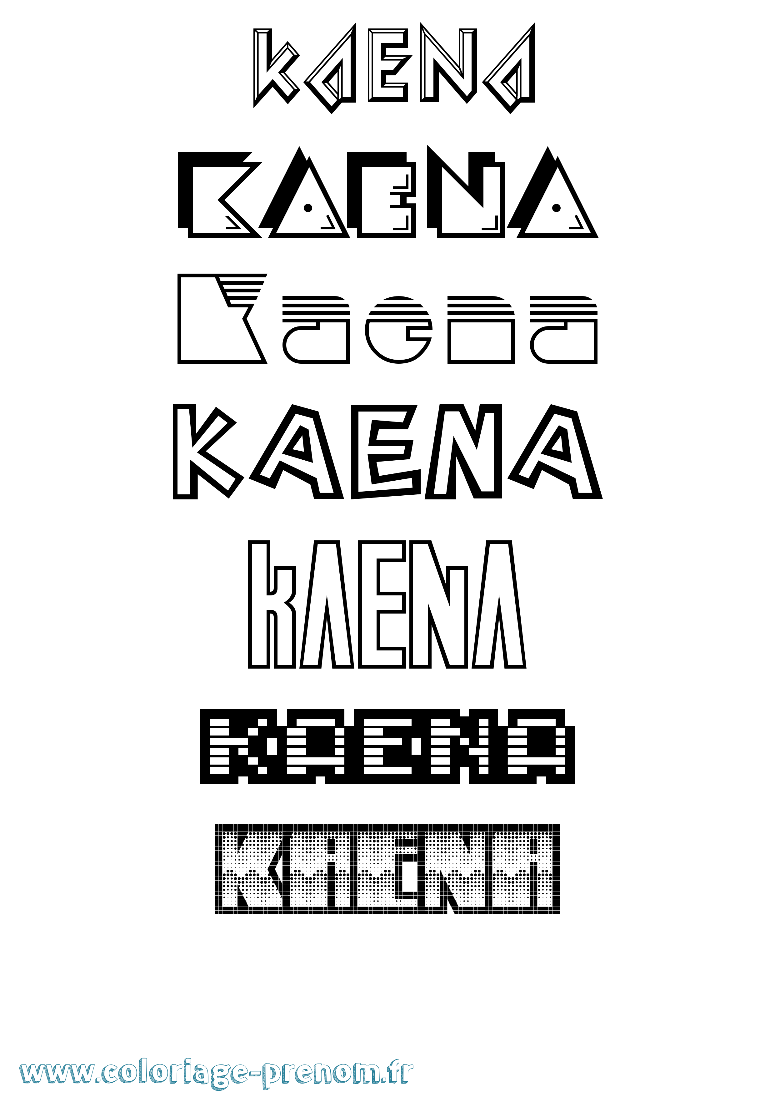 Coloriage Kaena Jeux Vidéos Coloriage prénom Kaena Jeux Vidéos