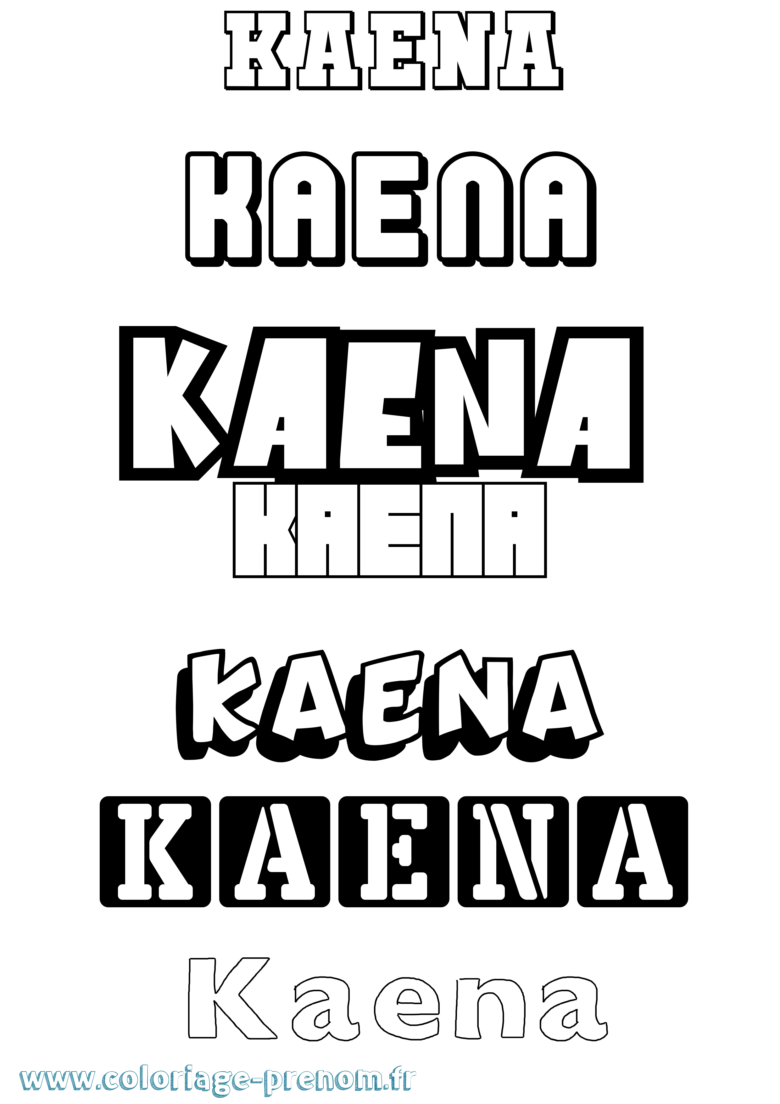 Coloriage Kaena Simple Coloriage prénom Kaena Simple