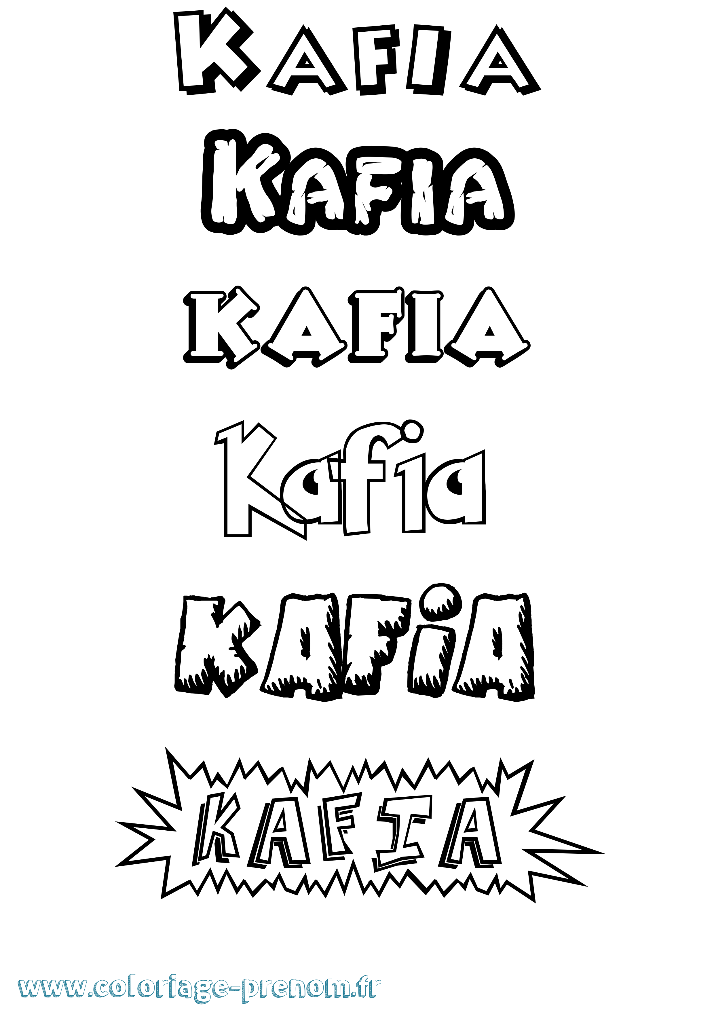 Coloriage Kafia Dessin Animé Coloriage prénom Kafia Dessin Animé
