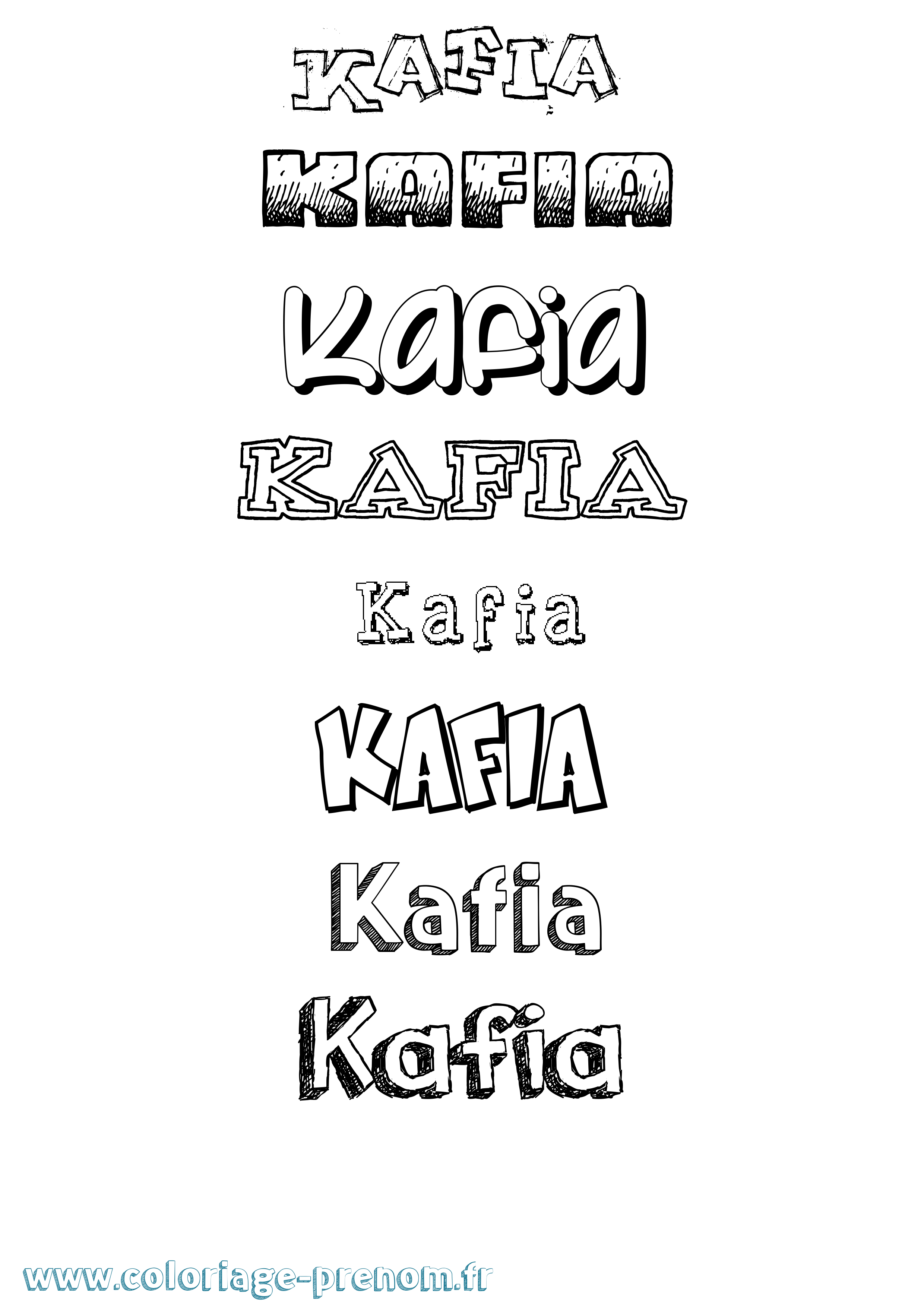 Coloriage Kafia Dessiné Coloriage prénom Kafia Dessiné