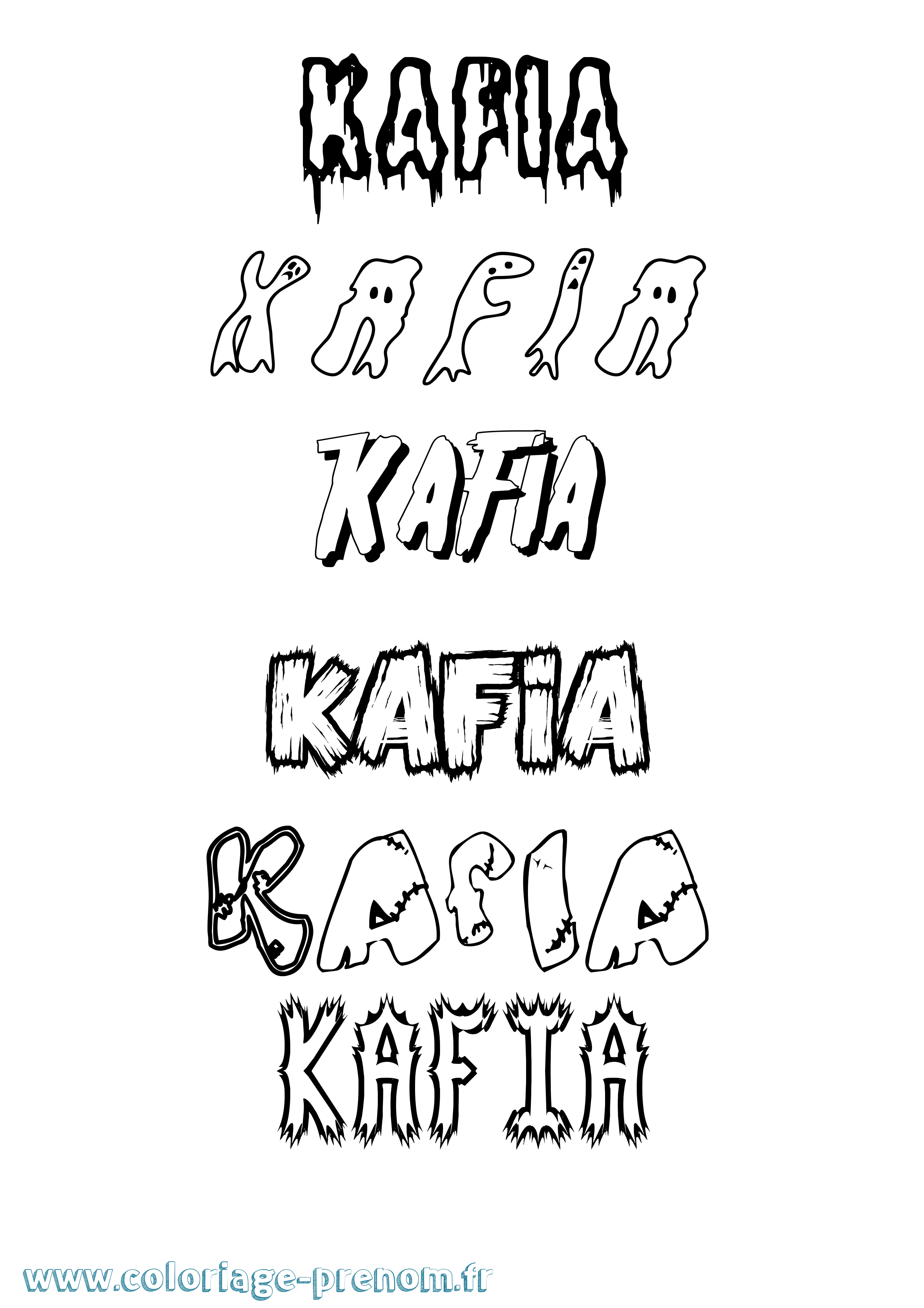 Coloriage Kafia Frisson Coloriage prénom Kafia Frisson