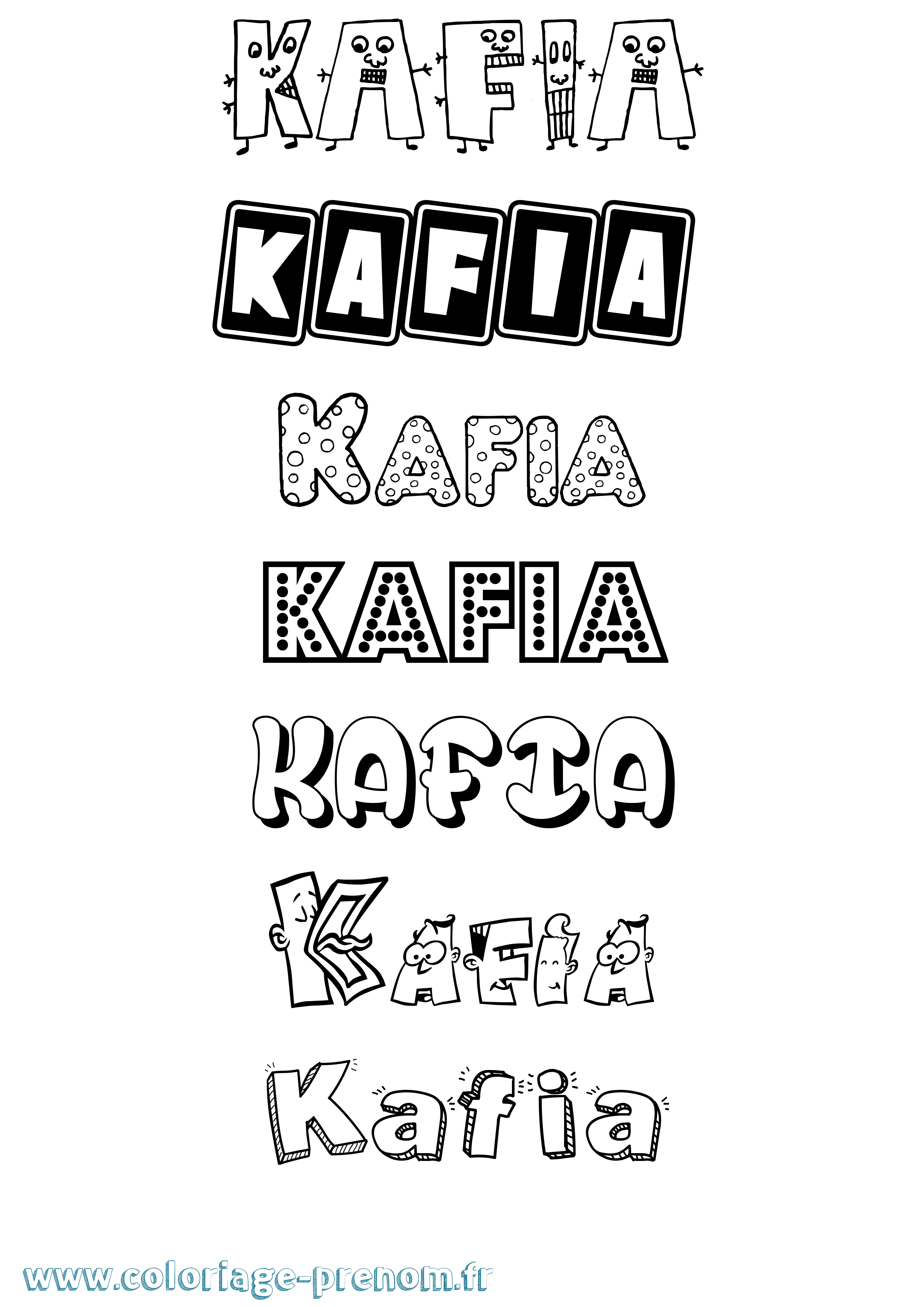 Coloriage Kafia Fun Coloriage prénom Kafia Fun