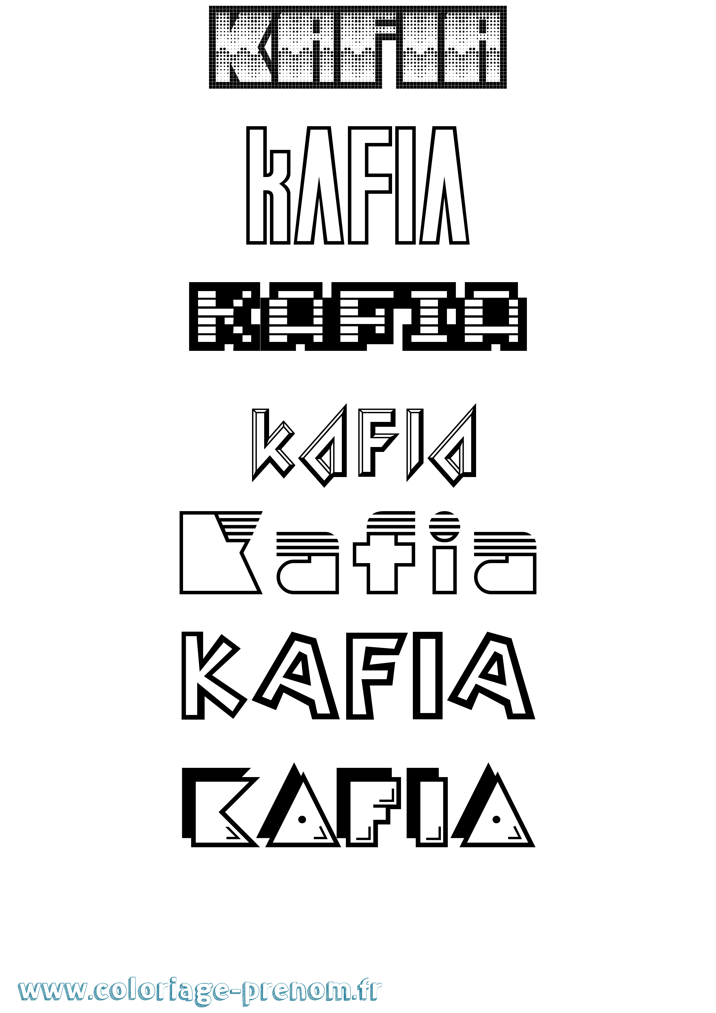 Coloriage Kafia Jeux Vidéos Coloriage prénom Kafia Jeux Vidéos
