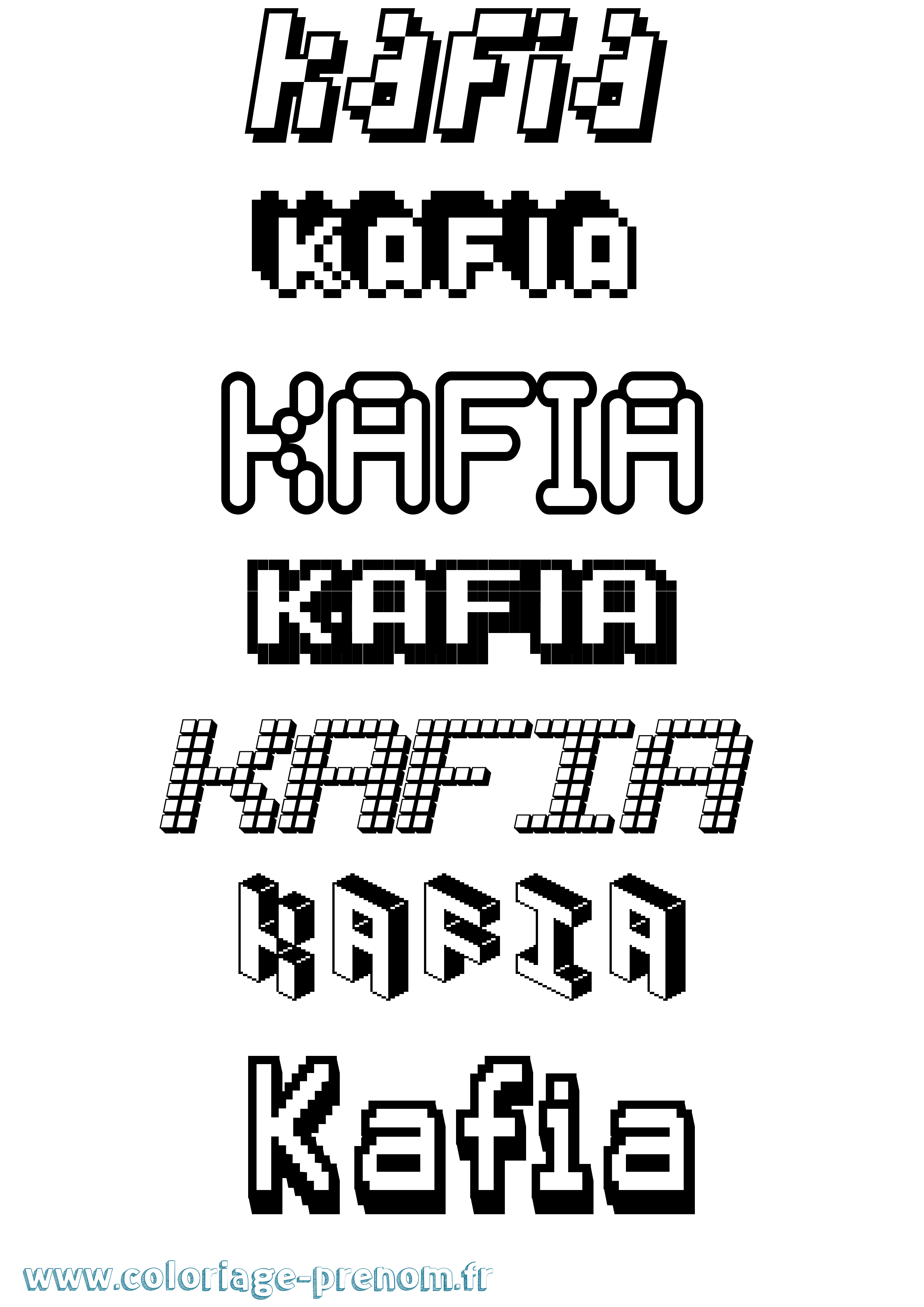 Coloriage Kafia Pixel Coloriage prénom Kafia Pixel