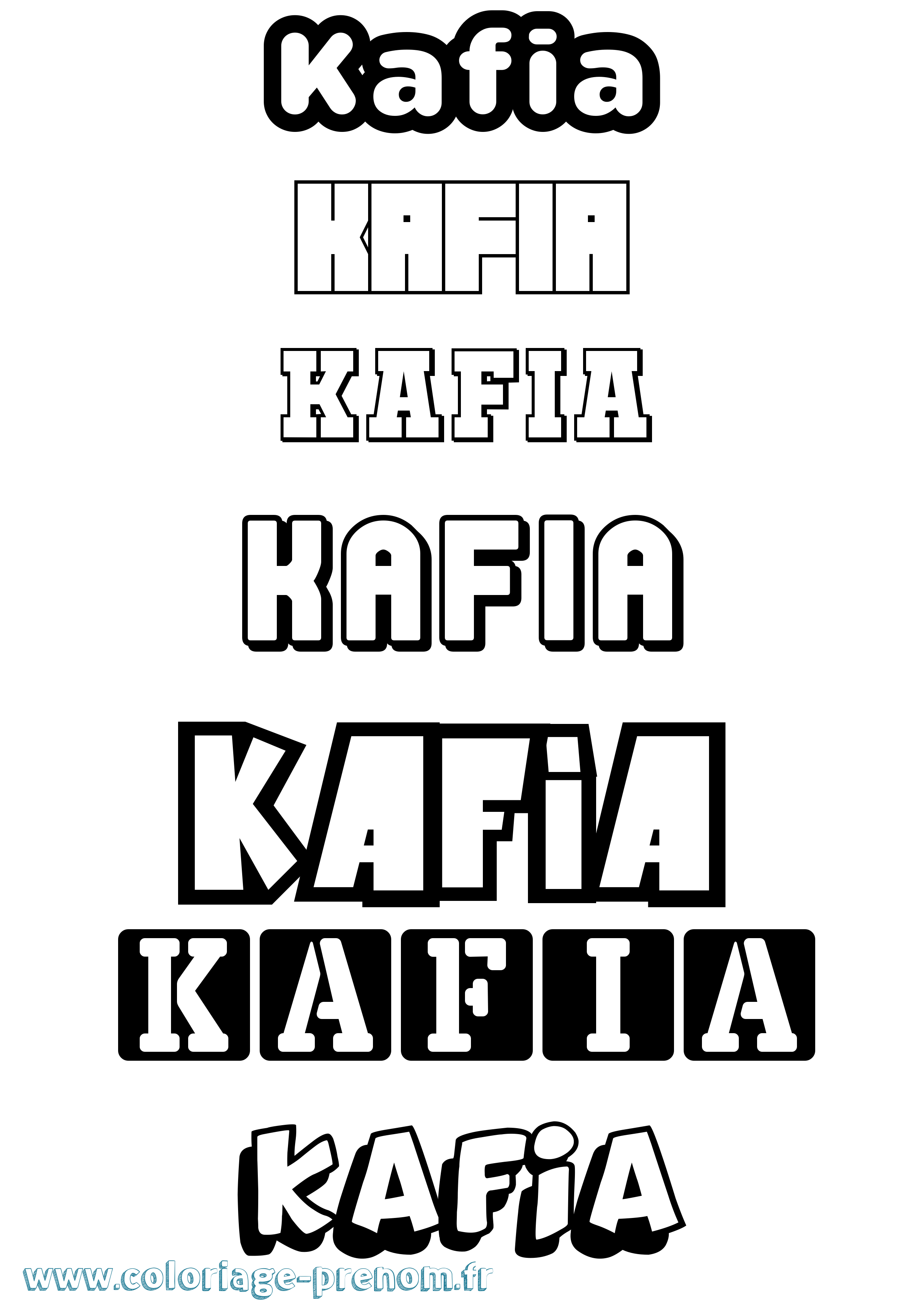 Coloriage Kafia Simple Coloriage prénom Kafia Simple