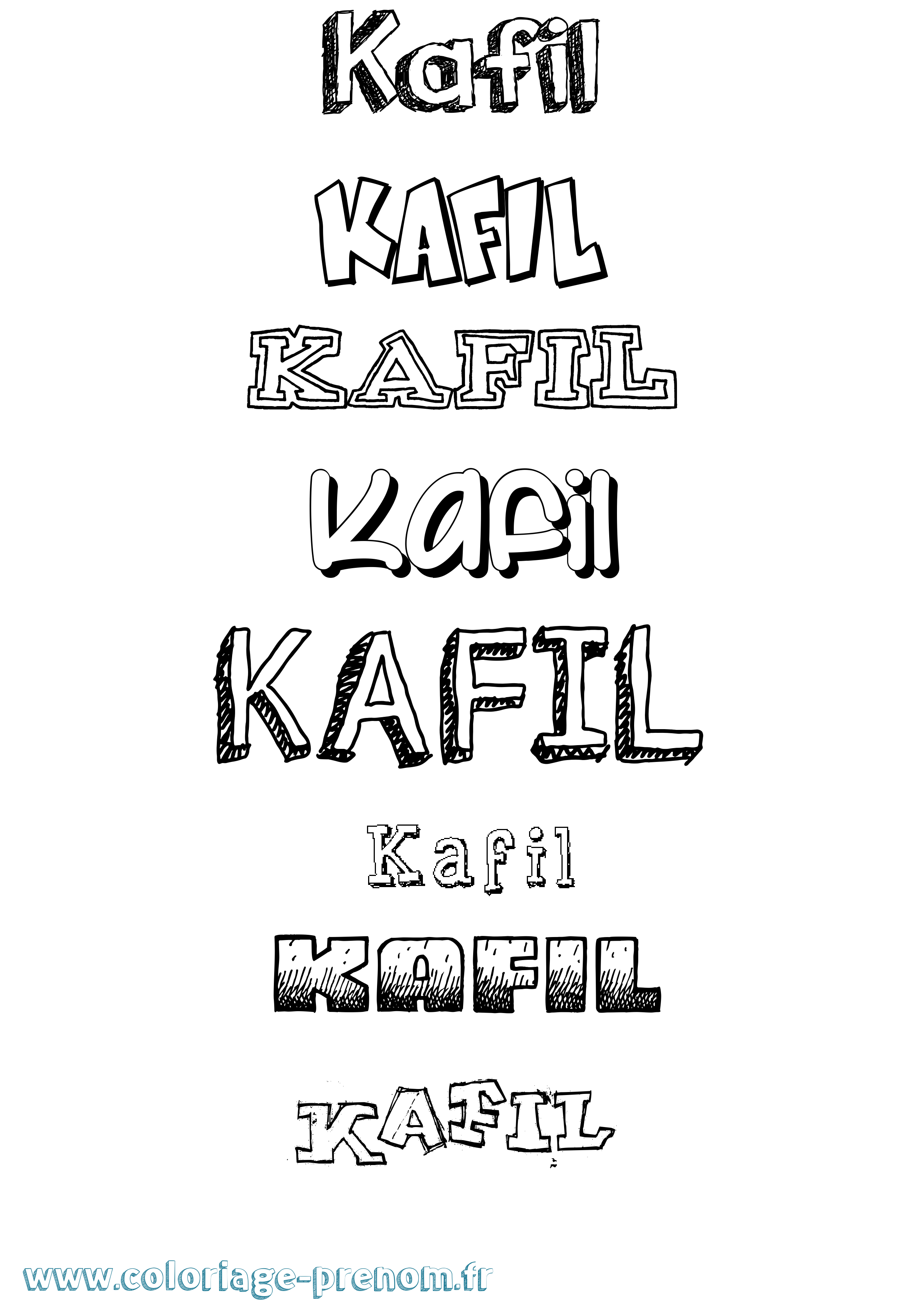 Coloriage Kafil Dessiné Coloriage prénom Kafil Dessiné