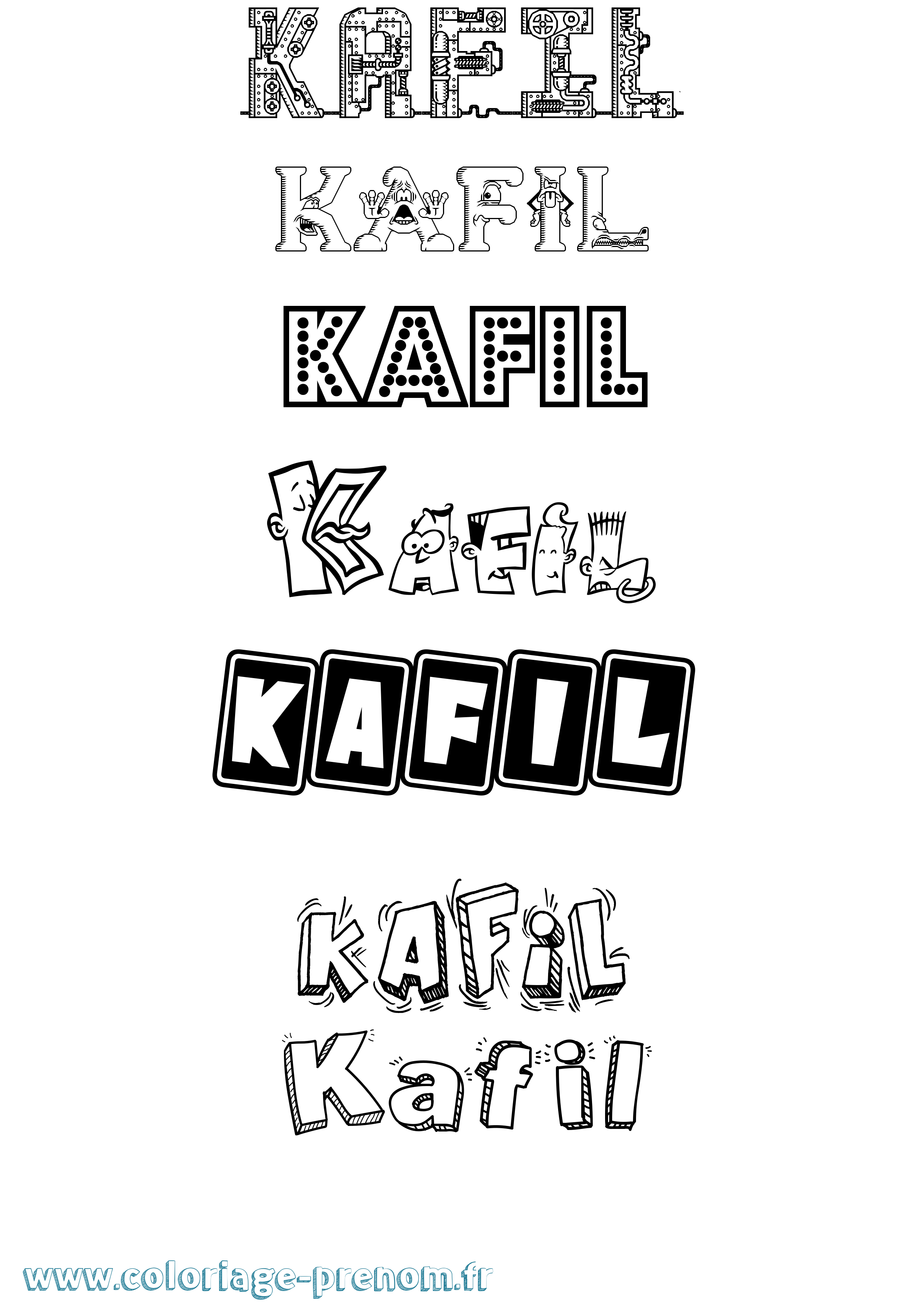 Coloriage Kafil Fun Coloriage prénom Kafil Fun