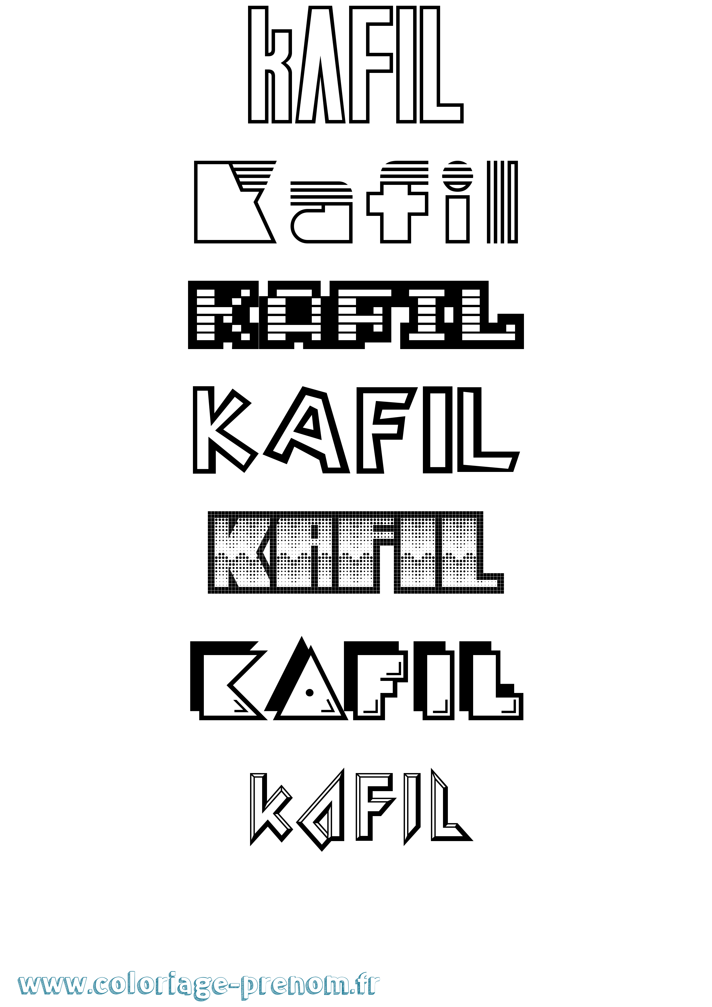 Coloriage Kafil Jeux Vidéos Coloriage prénom Kafil Jeux Vidéos