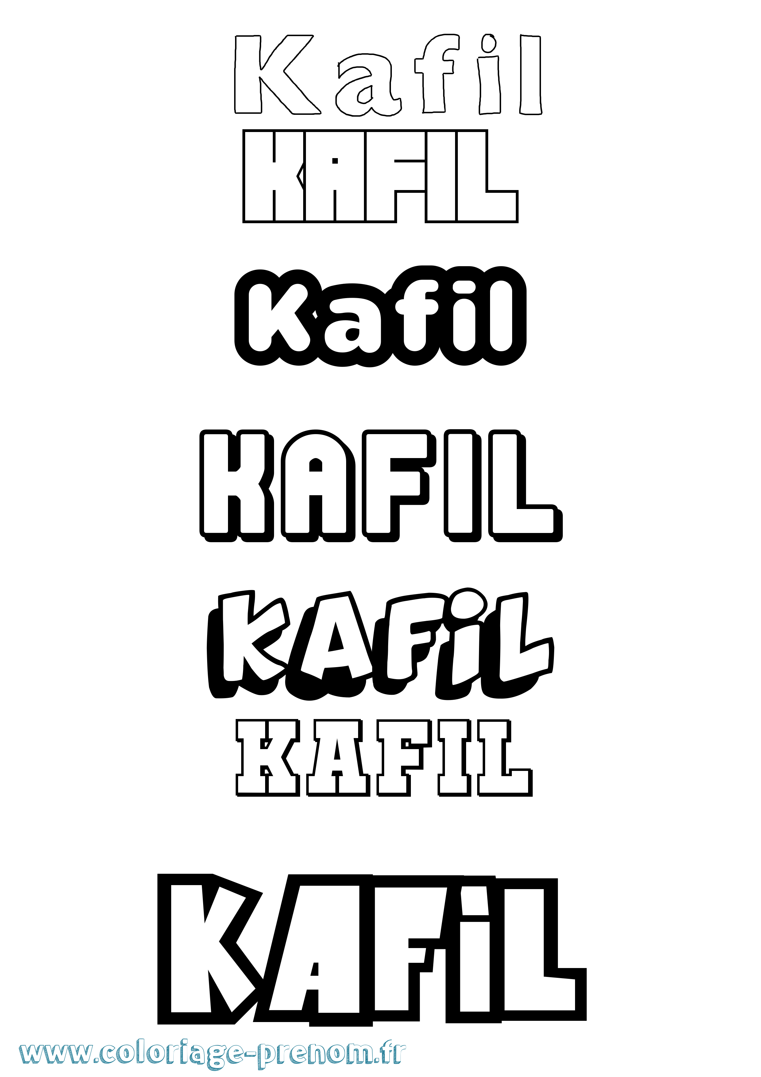 Coloriage Kafil Simple Coloriage prénom Kafil Simple