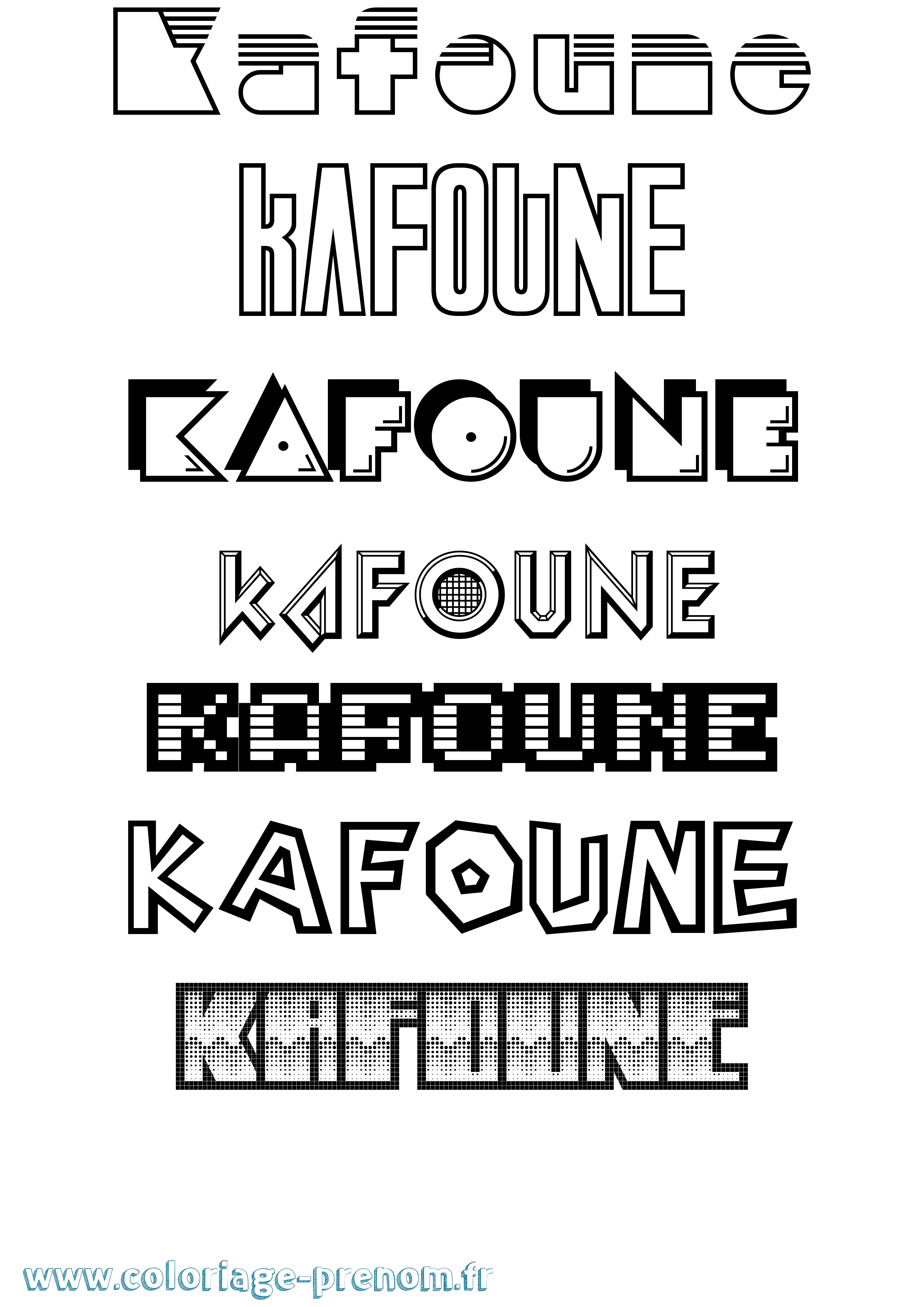 Coloriage Kafoune Jeux Vidéos Coloriage prénom Kafoune Jeux Vidéos