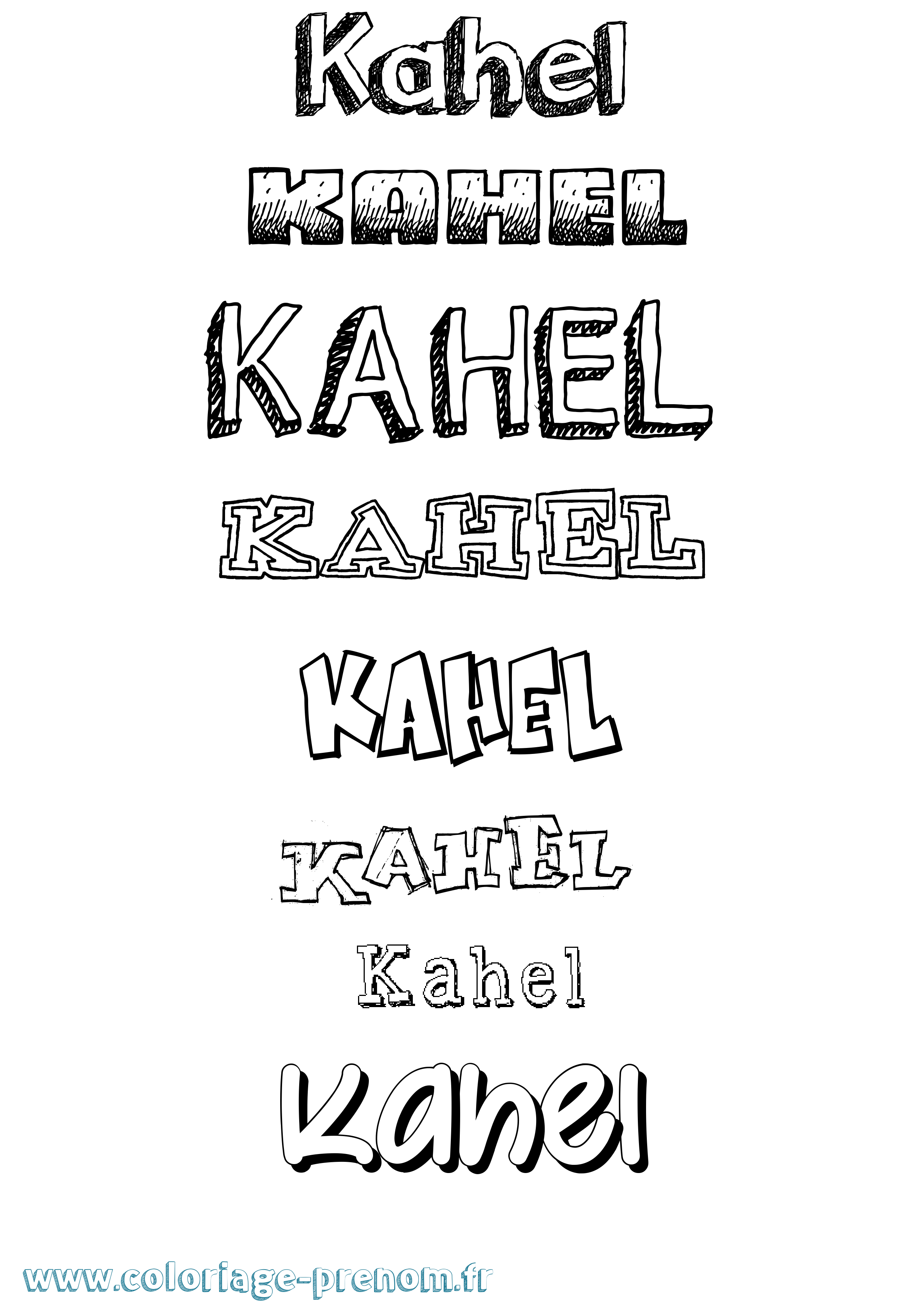 Coloriage Kahel Dessiné Coloriage prénom Kahel Dessiné
