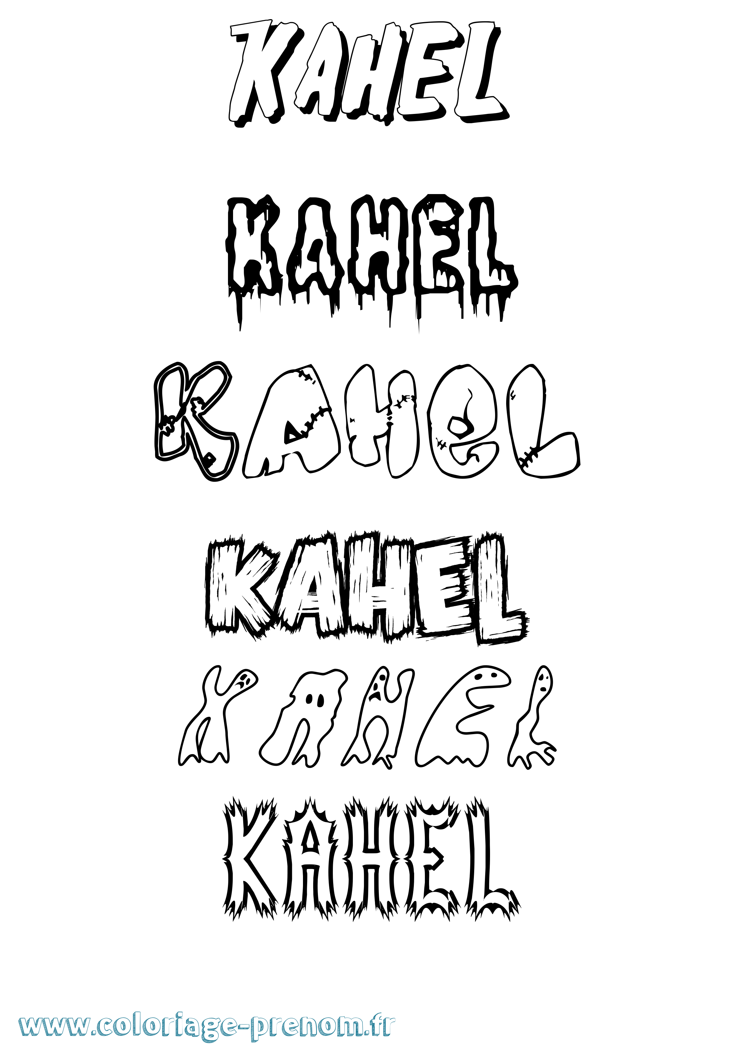 Coloriage Kahel Frisson Coloriage prénom Kahel Frisson
