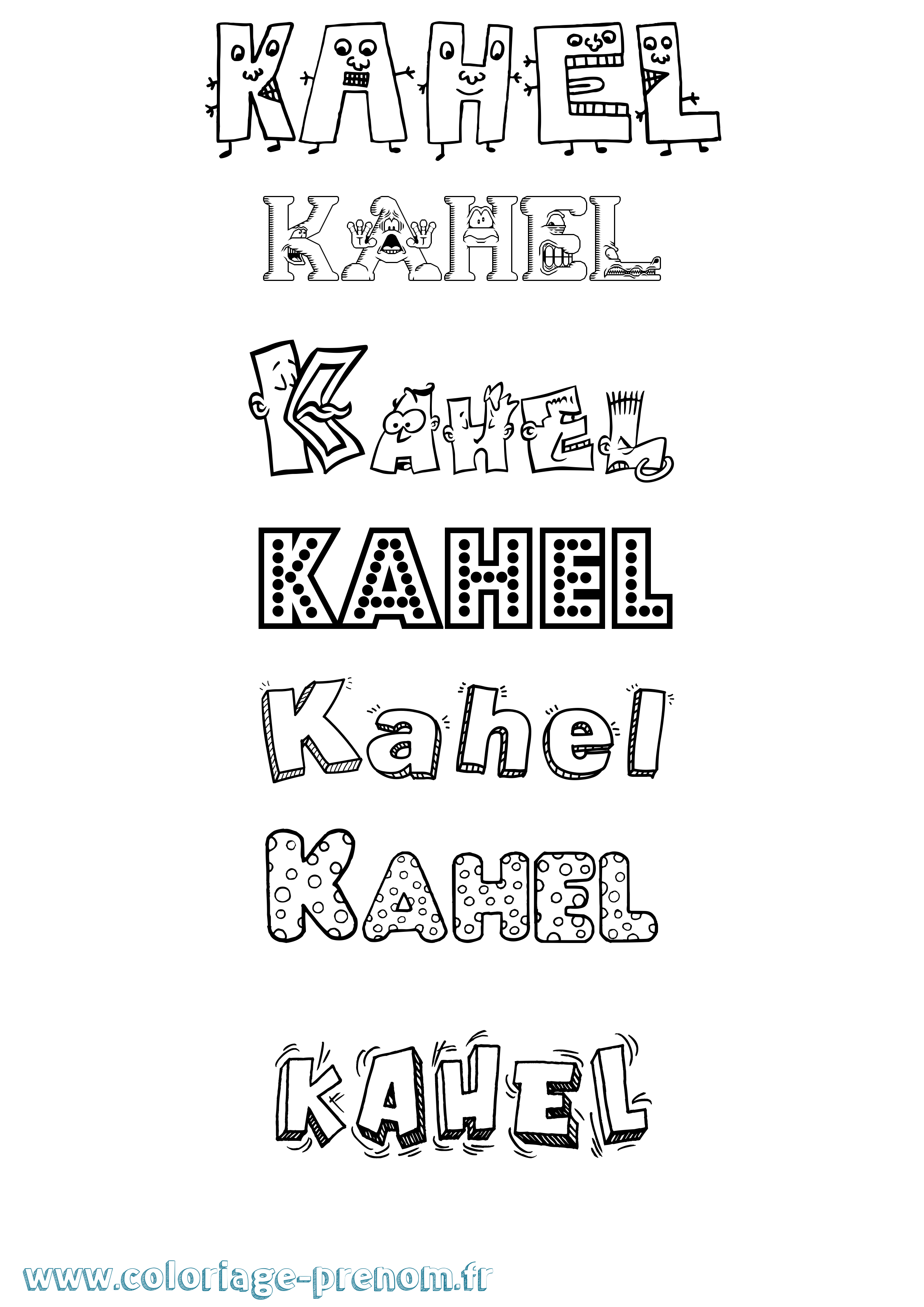 Coloriage Kahel Fun Coloriage prénom Kahel Fun
