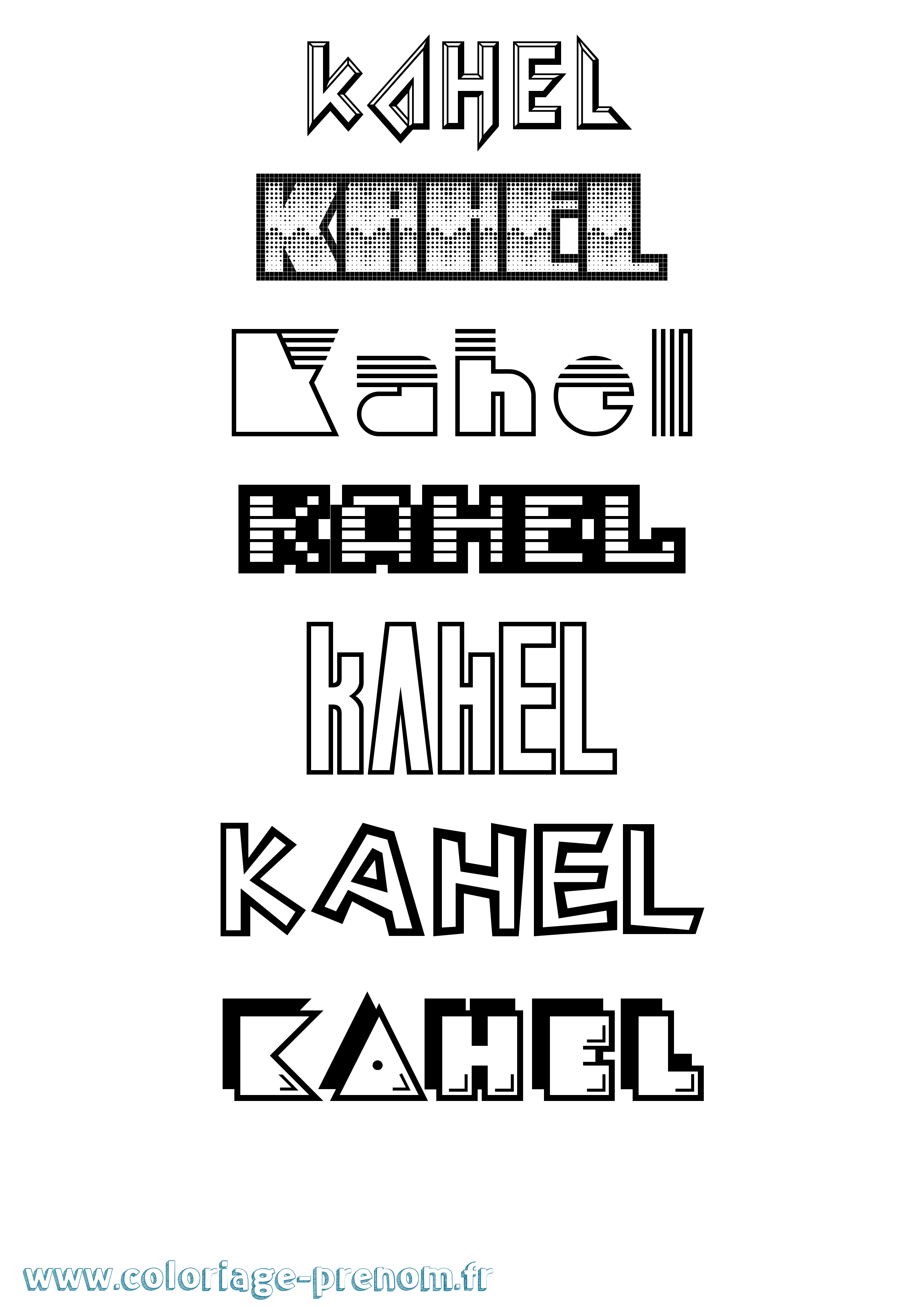 Coloriage Kahel Jeux Vidéos Coloriage prénom Kahel Jeux Vidéos