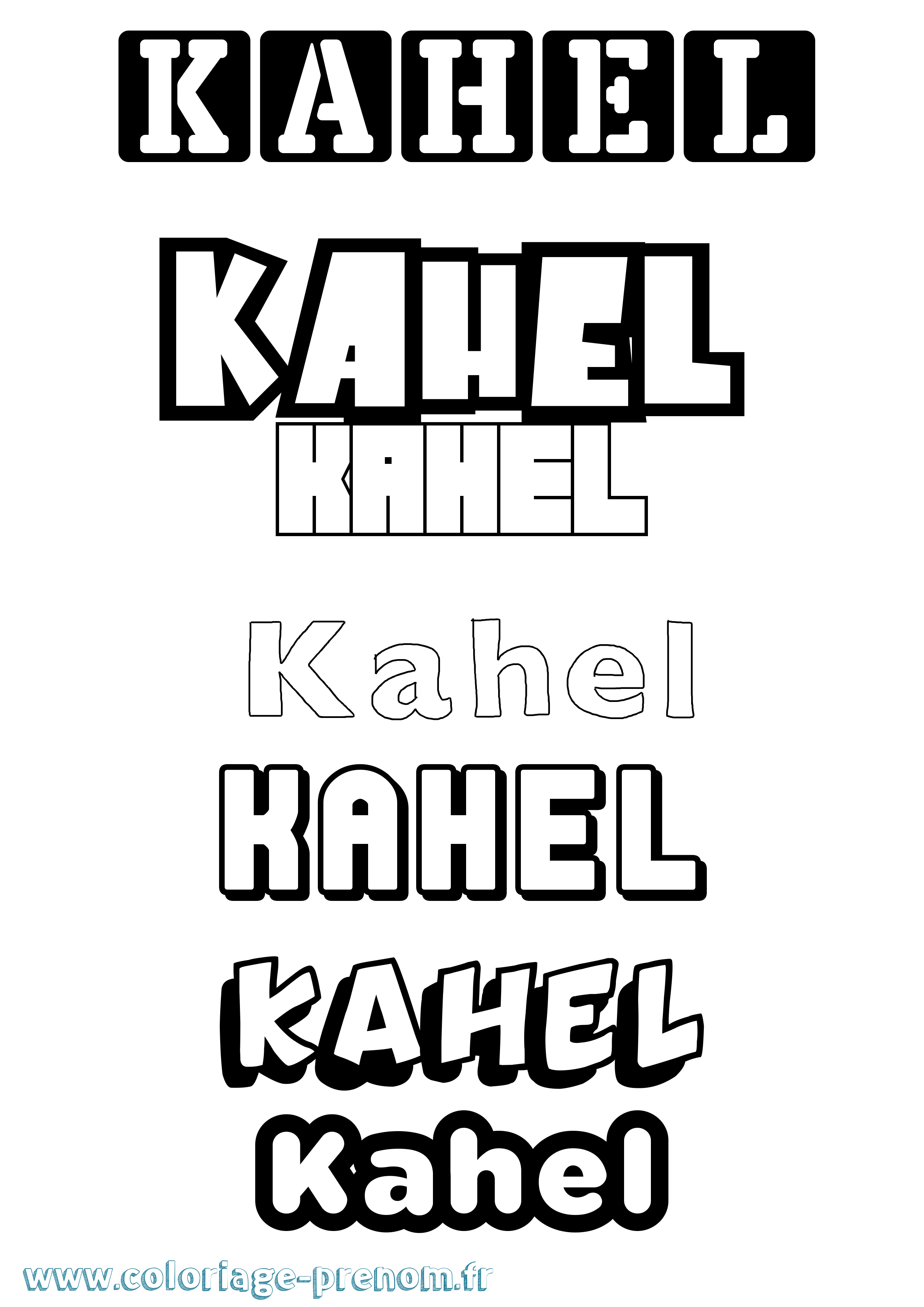 Coloriage Kahel Simple Coloriage prénom Kahel Simple