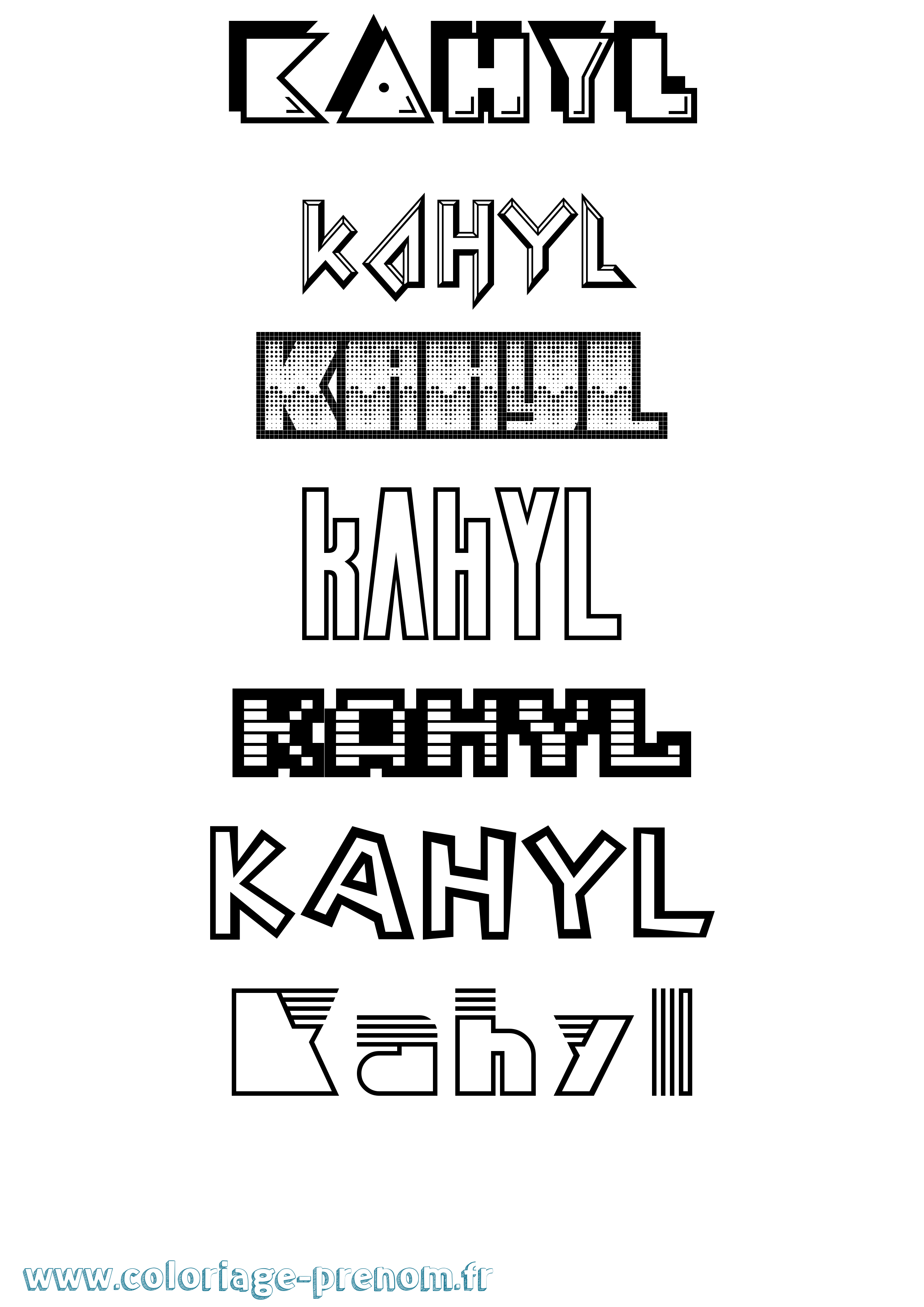 Coloriage Kahyl Jeux Vidéos Coloriage prénom Kahyl Jeux Vidéos