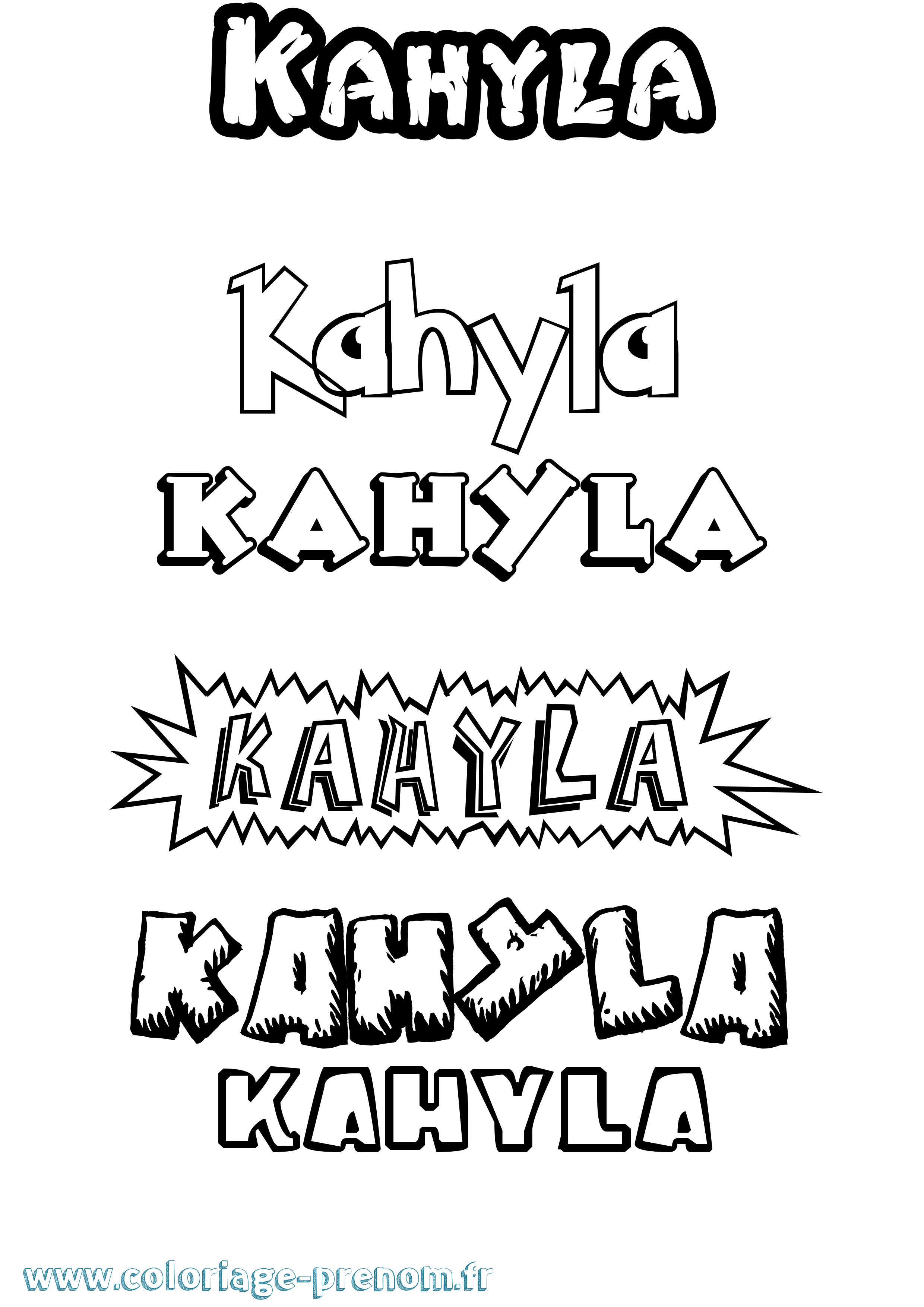 Coloriage Kahyla Dessin Animé Coloriage prénom Kahyla Dessin Animé