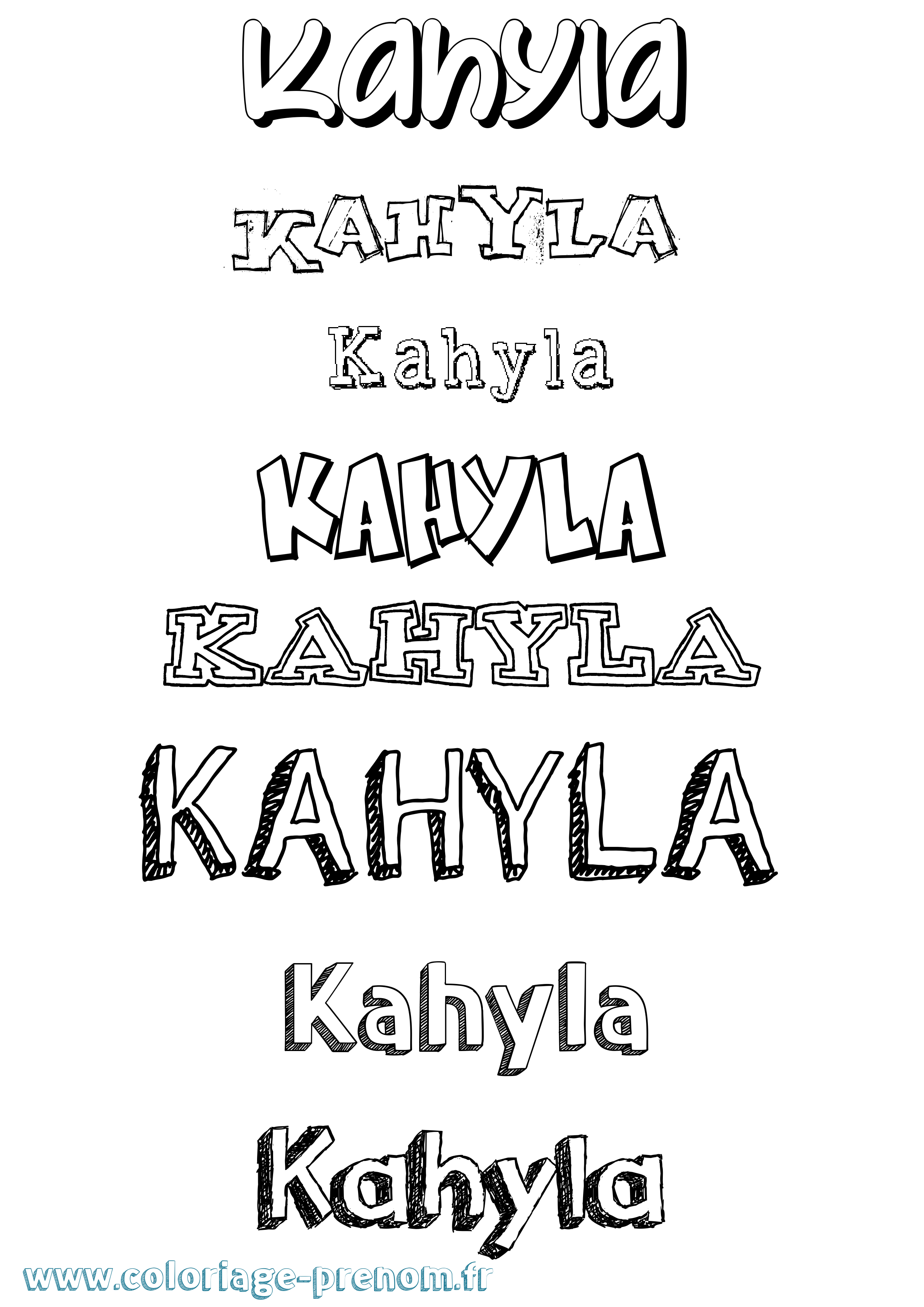 Coloriage Kahyla Dessiné Coloriage prénom Kahyla Dessiné
