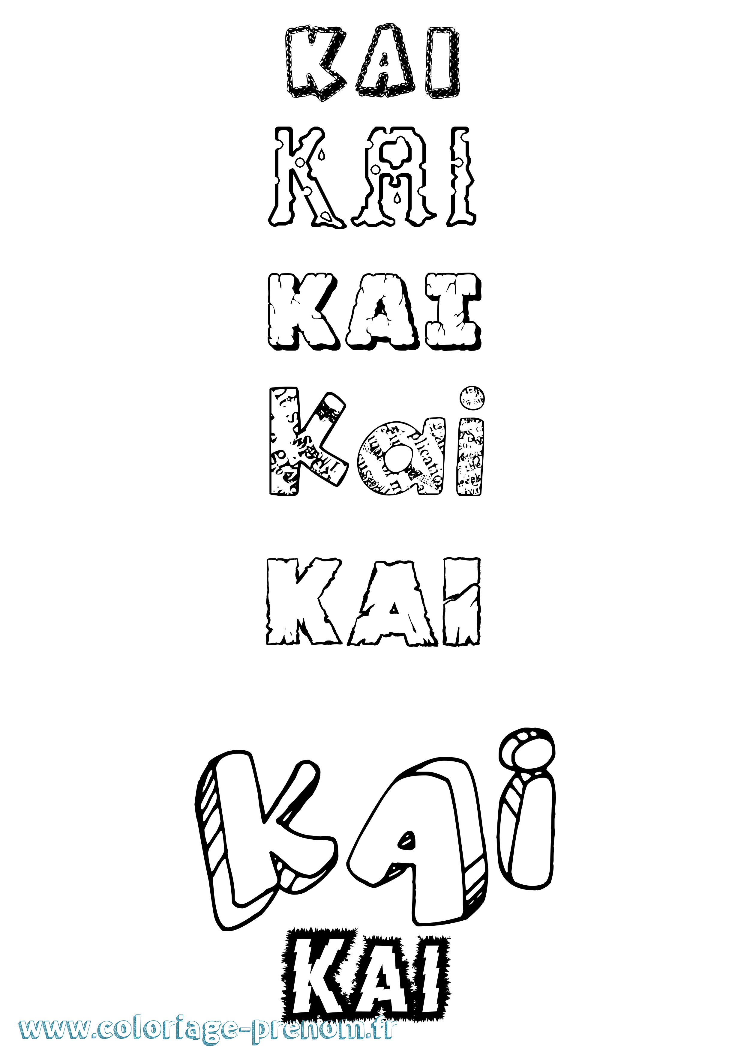 Coloriage Kai Destructuré Coloriage prénom Kai Destructuré