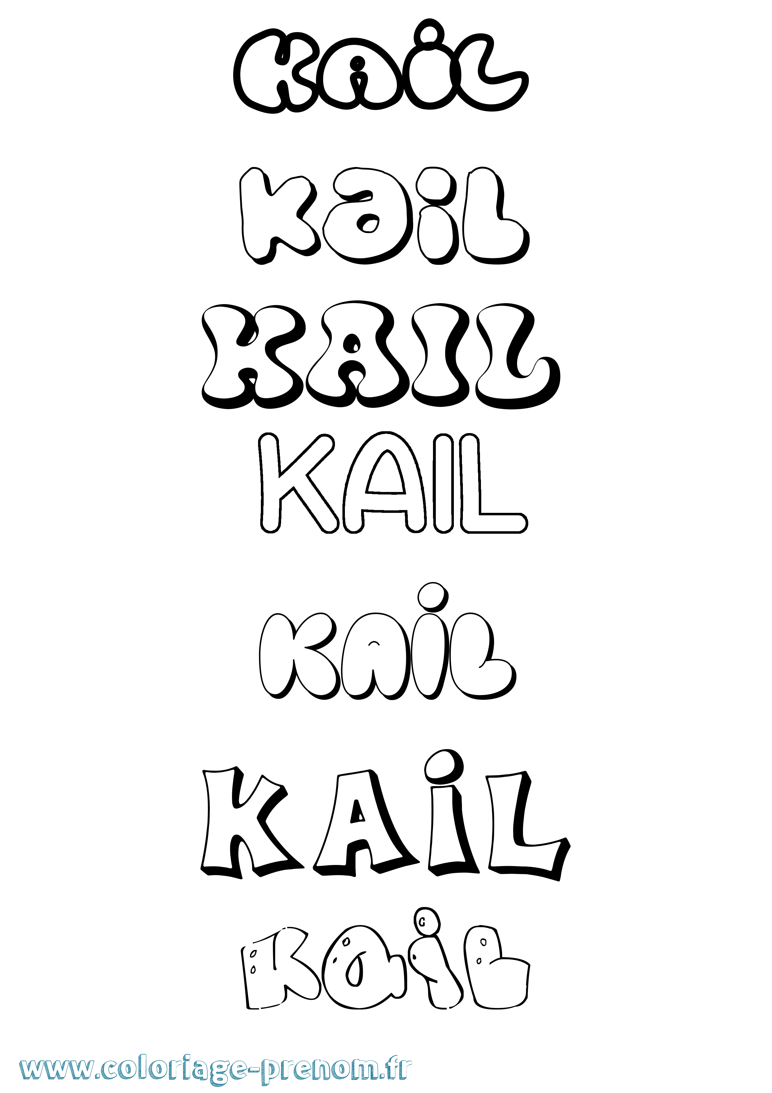 Coloriage Kail Bubble Coloriage prénom Kail Bubble