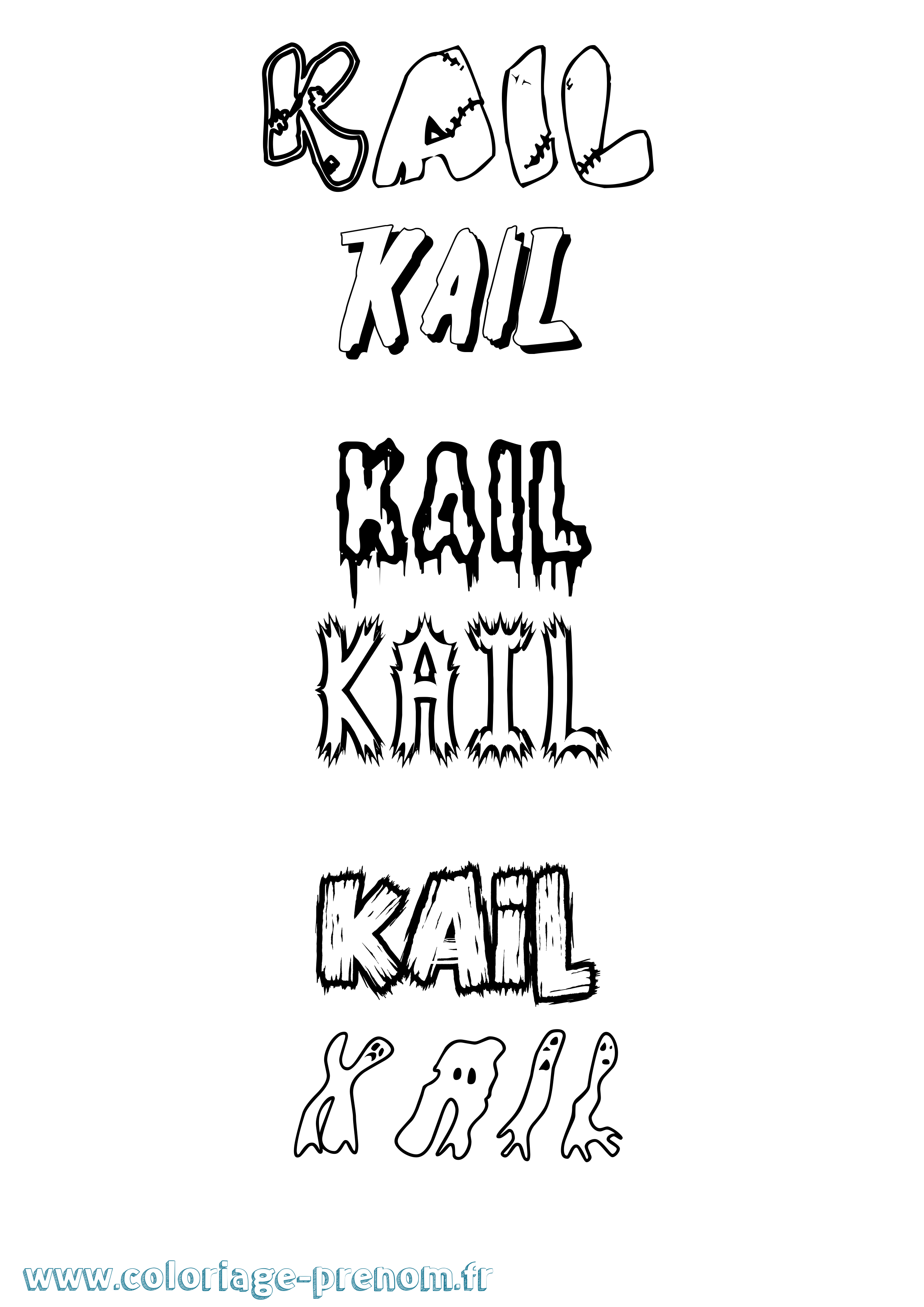 Coloriage Kail Frisson Coloriage prénom Kail Frisson