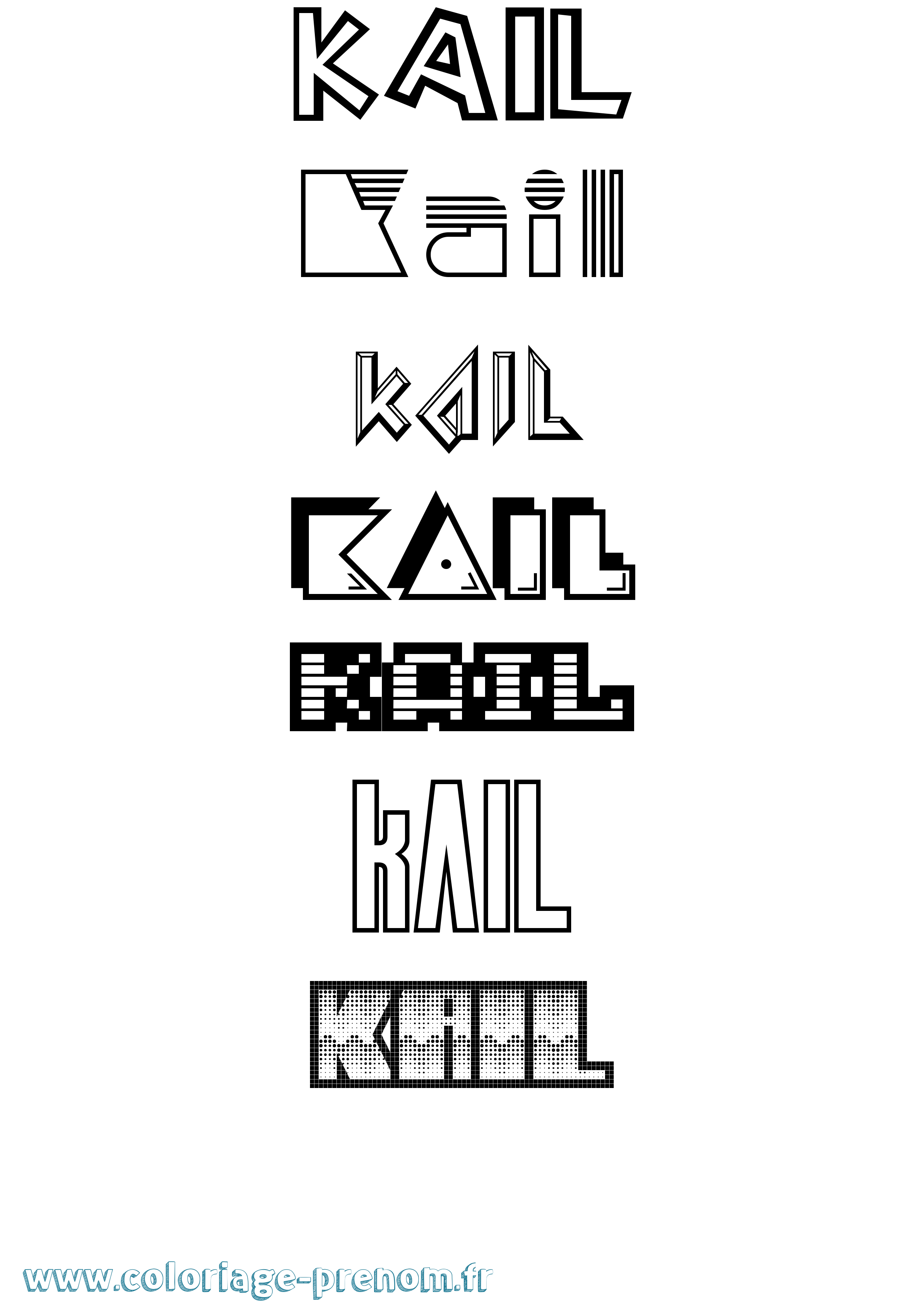 Coloriage Kail Jeux Vidéos Coloriage prénom Kail Jeux Vidéos