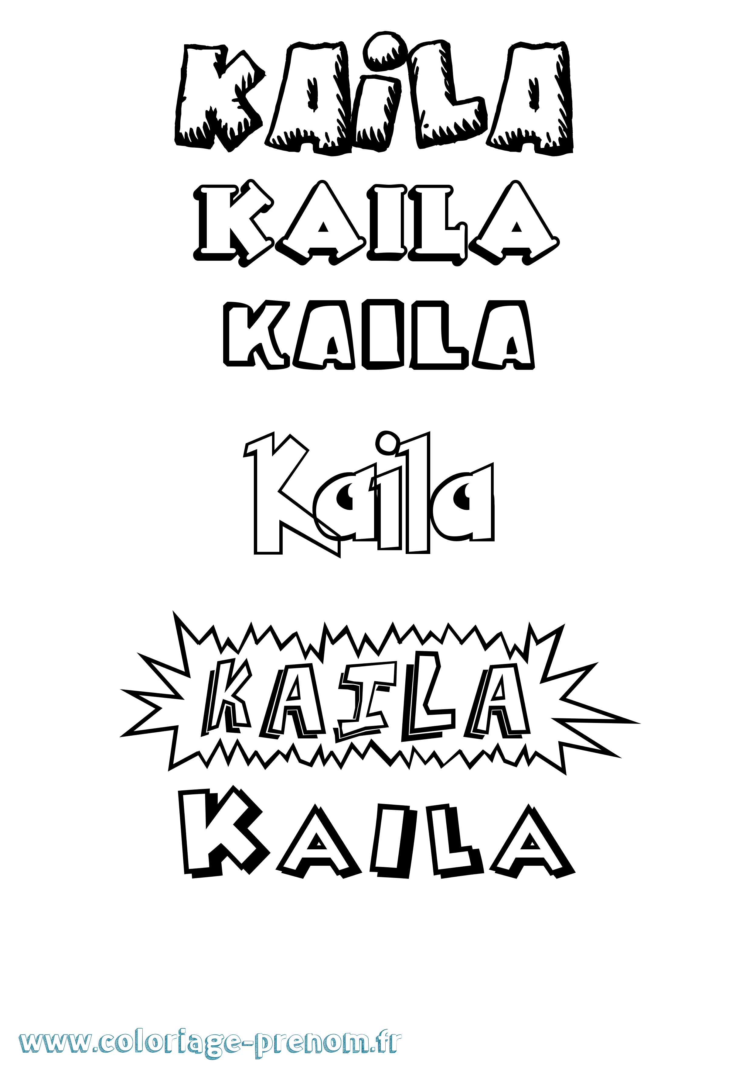 Coloriage Kaila Dessin Animé Coloriage prénom Kaila Dessin Animé